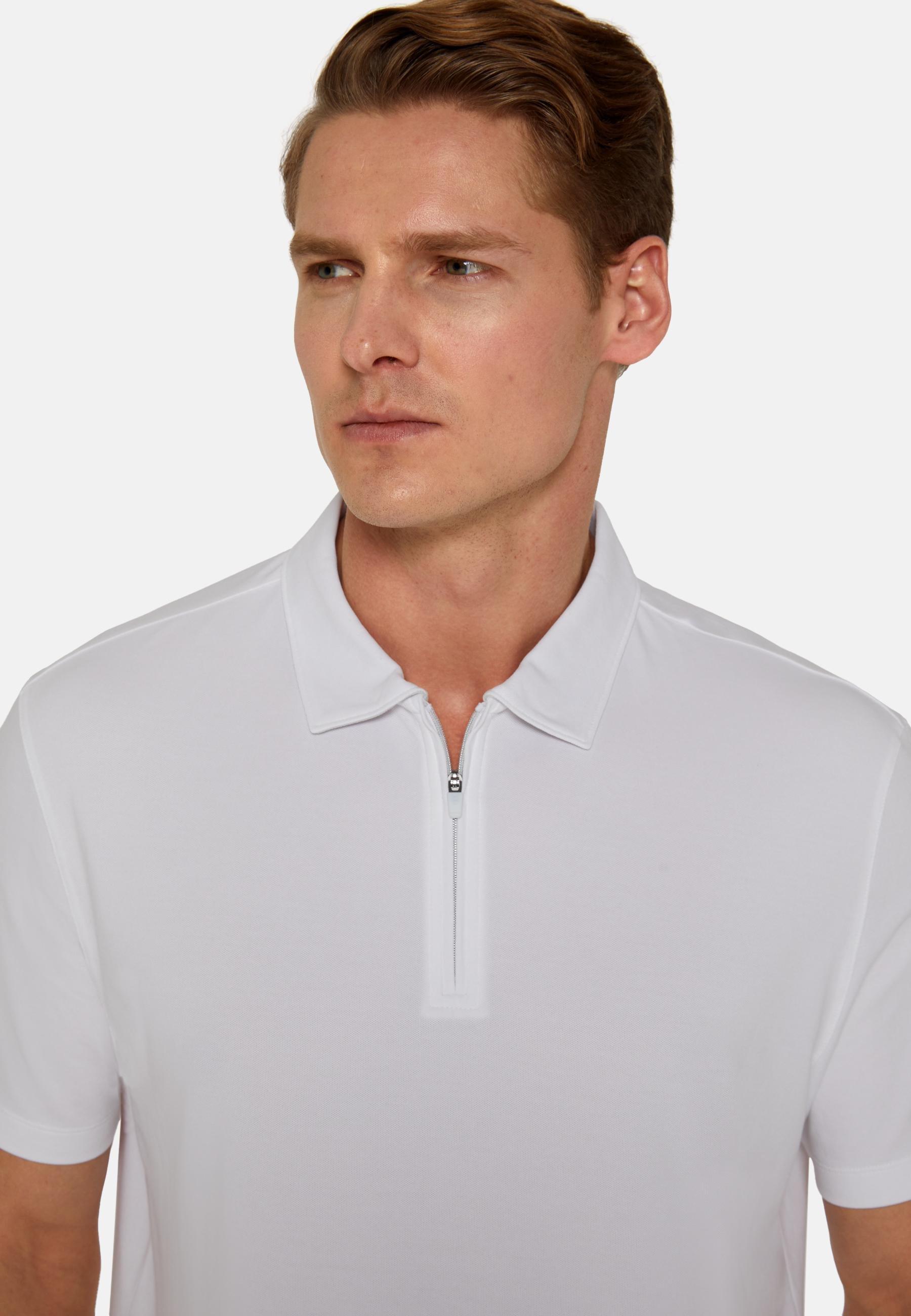 White High-Performance Pique Polo Shirt, , large image number 2
