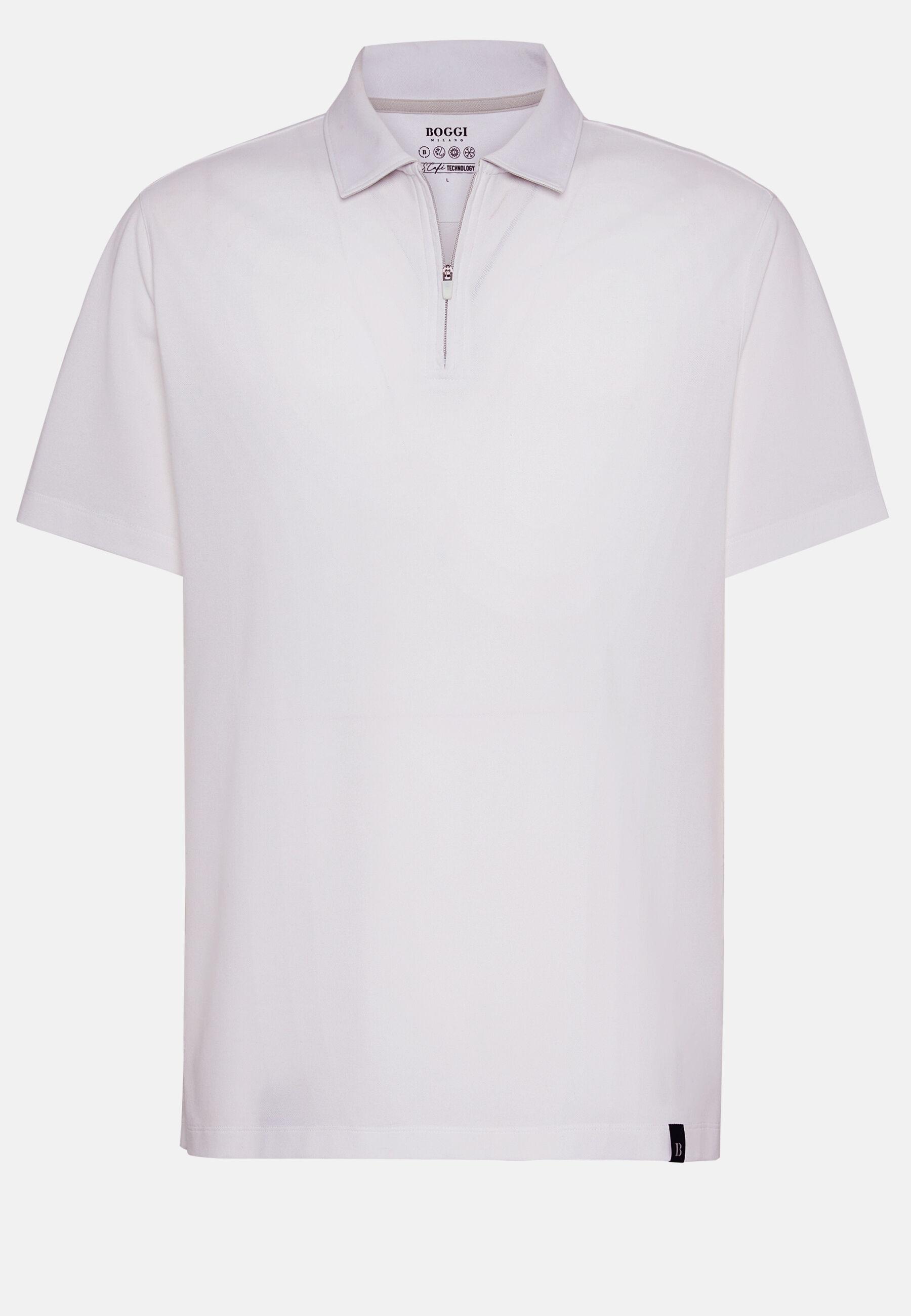 White High-Performance Pique Polo Shirt, White, large image number 4
