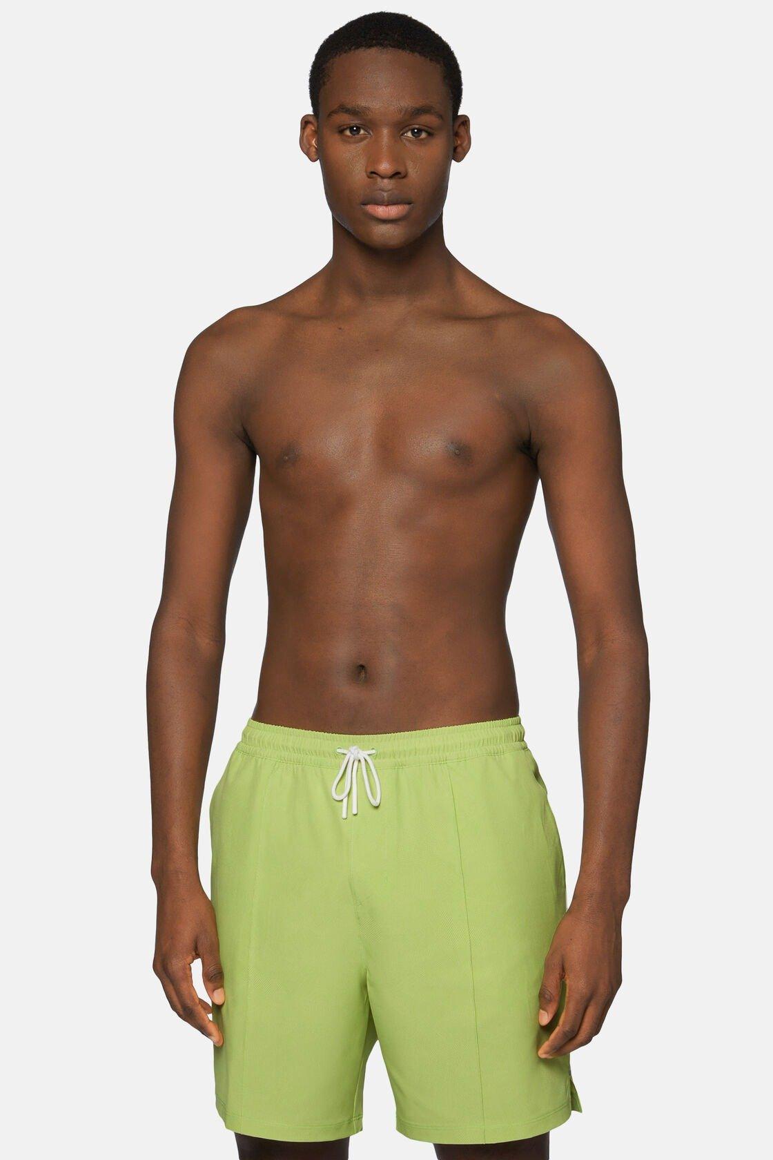 Swimsuit In Printed Technical Fabric Yellow, Yellow, medium