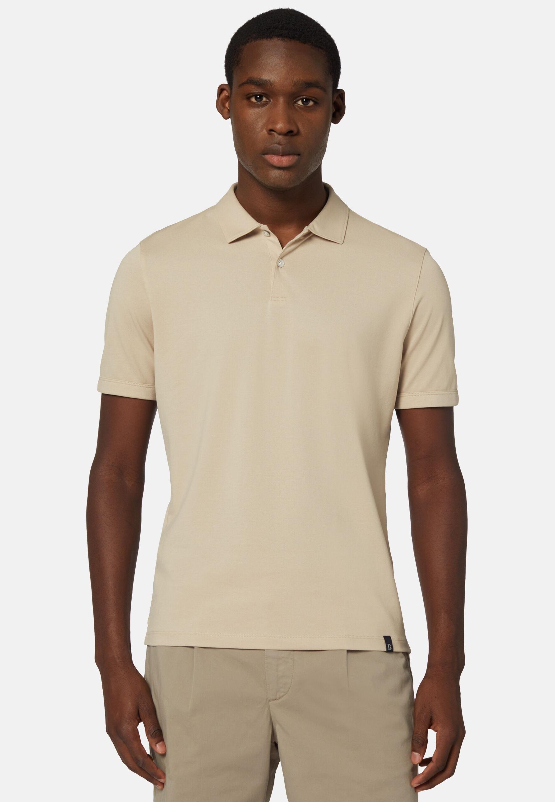 Spring High-Performance Pique Polo Shirt Beige, Beige, large image number 0