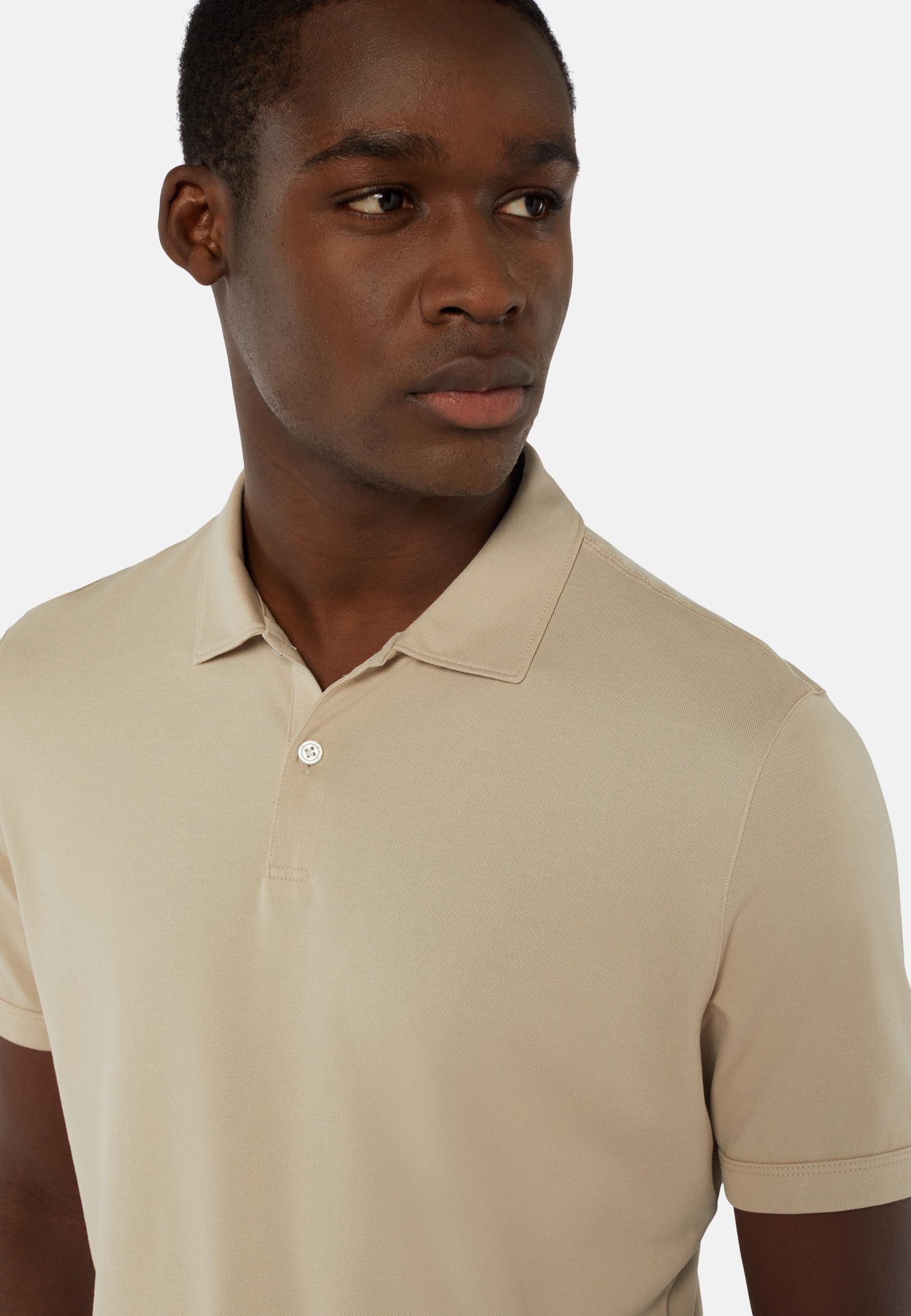 Spring High-Performance Pique Polo Shirt Beige, Beige, large image number 1