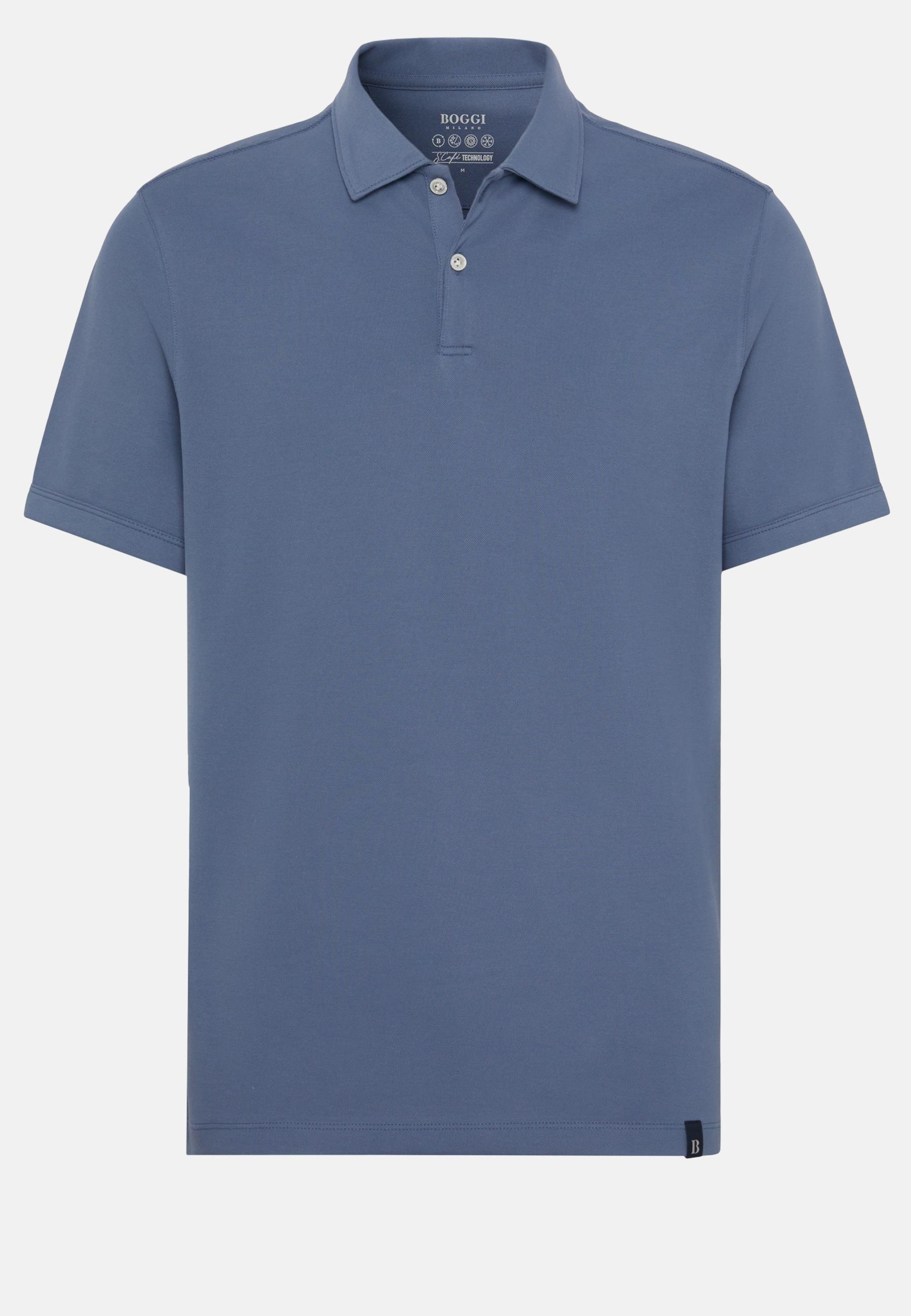 Navy High-Performance Pique Polo Shirt, Indigo, large image number 3