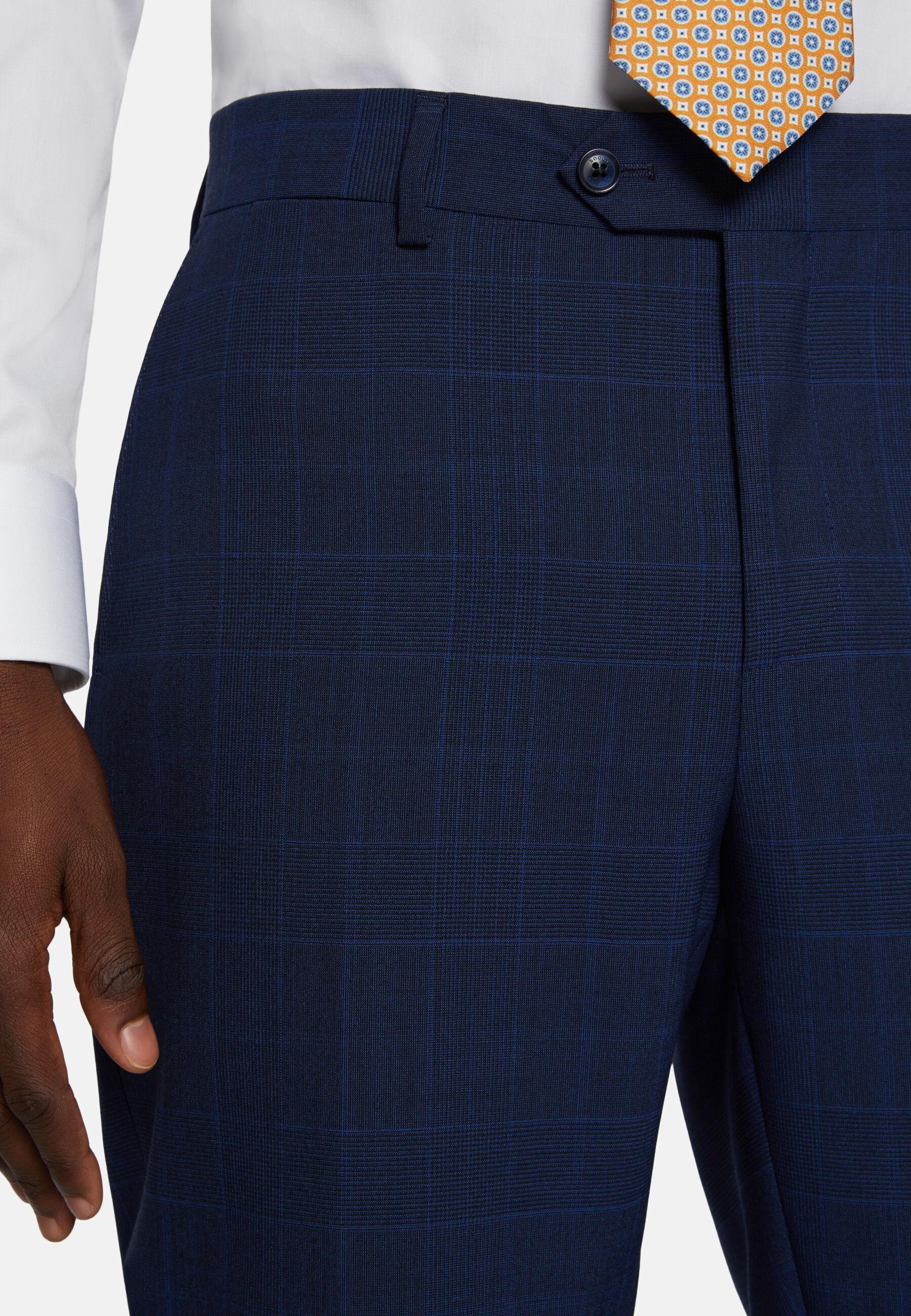 Super 130 Wool Check Suit Navy, Navy blue, large image number 3