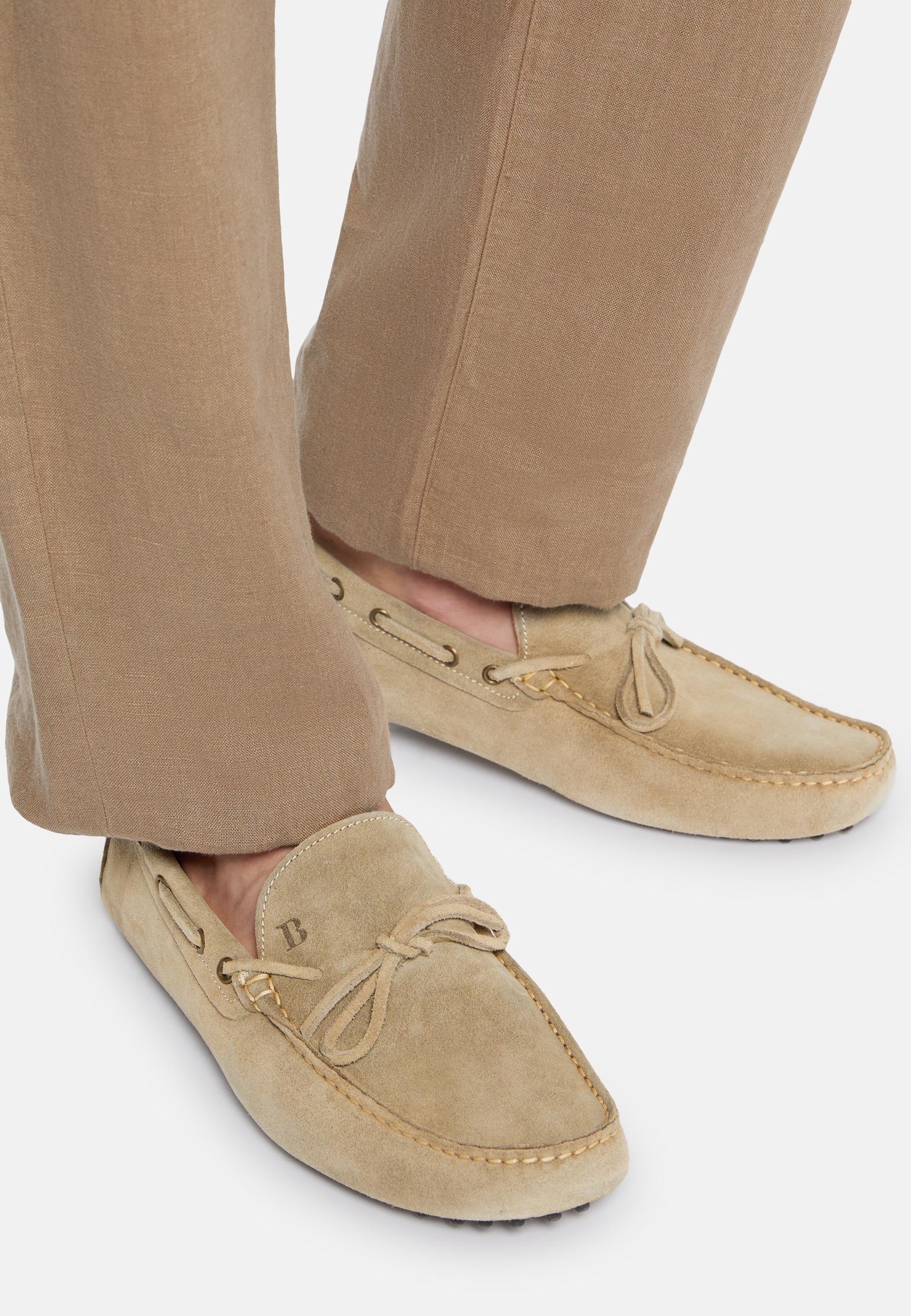 Beige Suede Loafers, , large