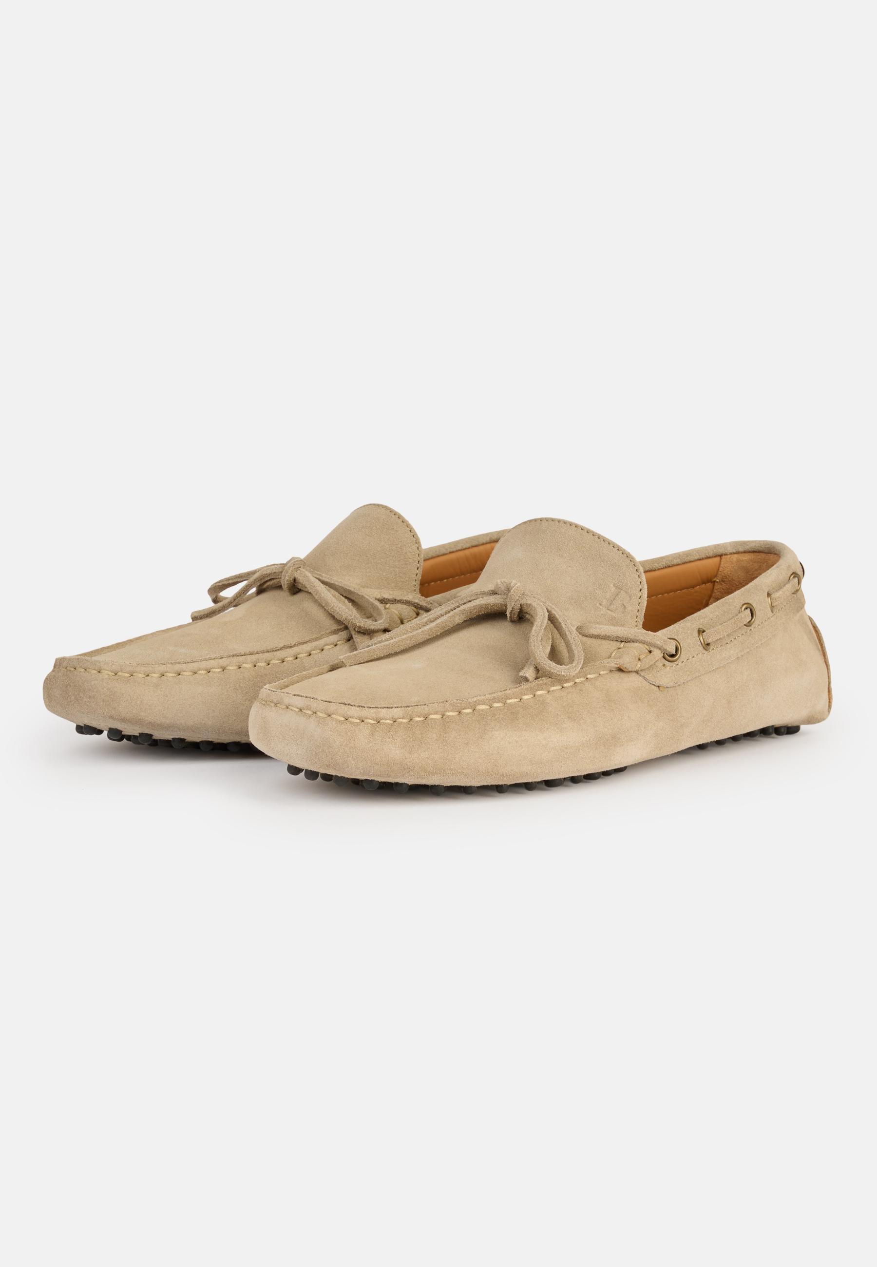 Beige Suede Loafers, , large image number 1