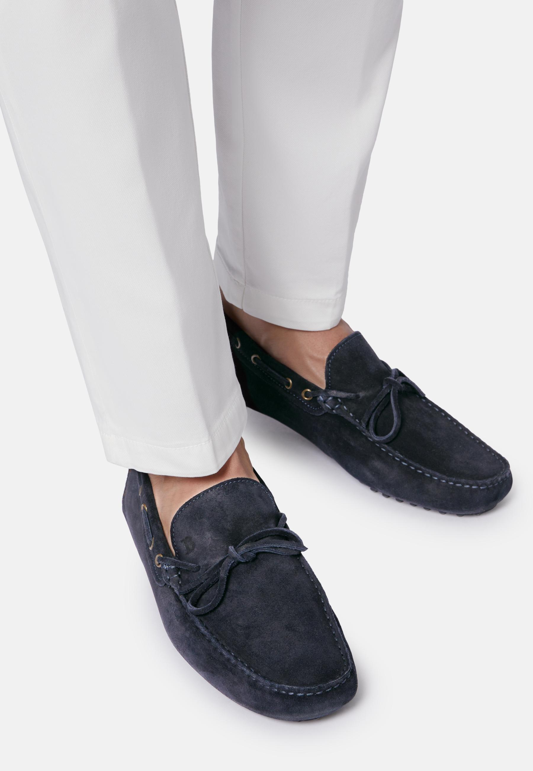 Navy Suede Loafers, , large image number 0