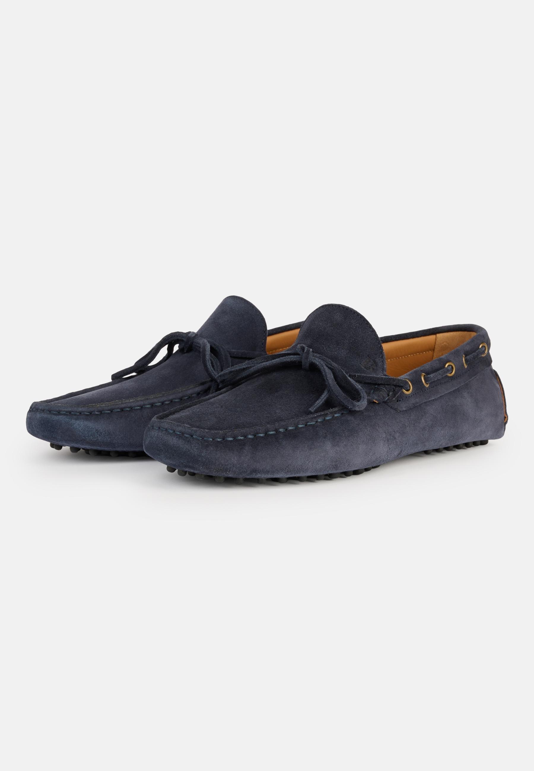 Navy Suede Loafers, , large image number 1