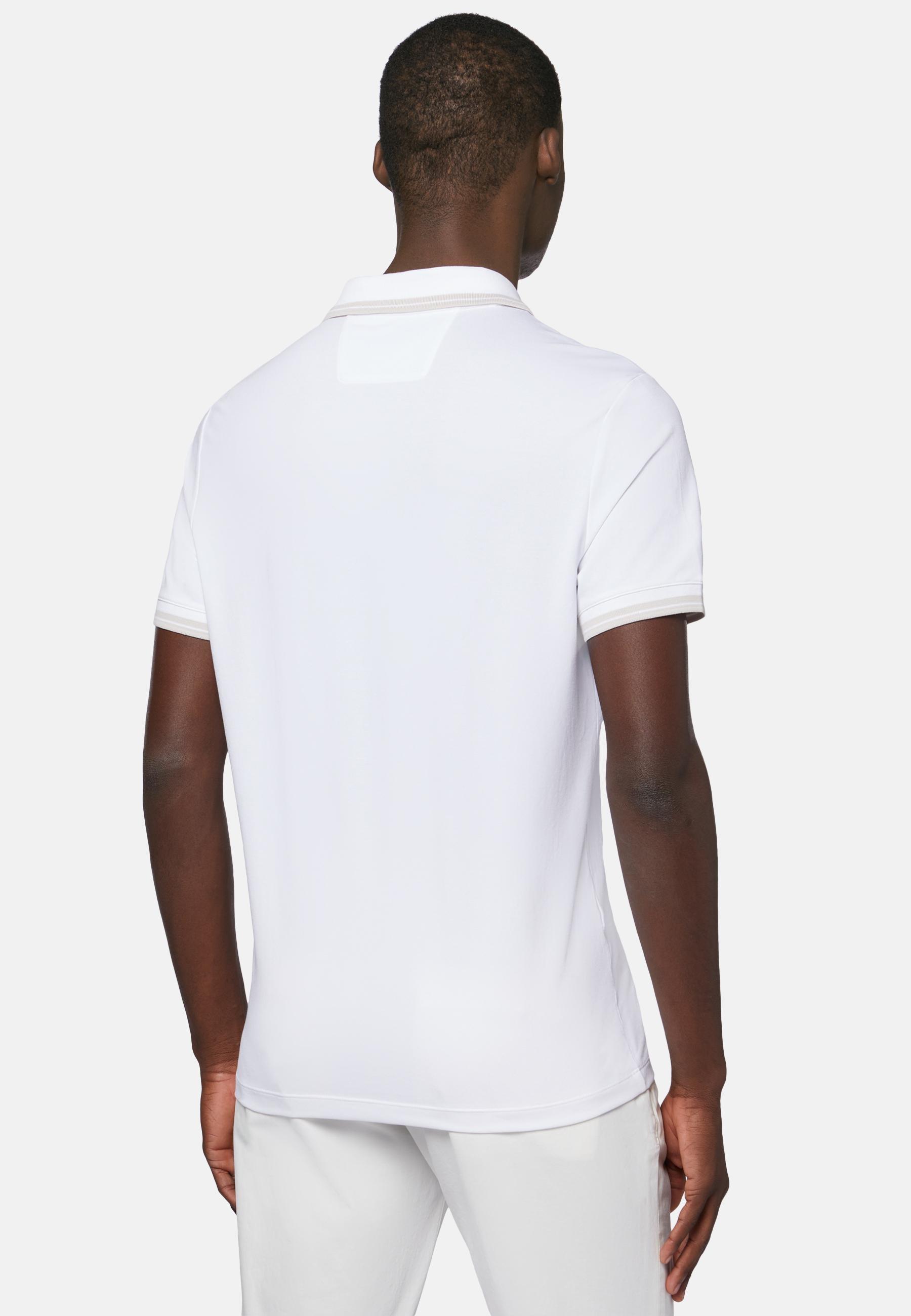 Boggi Milano - White High-Performance Pique Polo Shirt