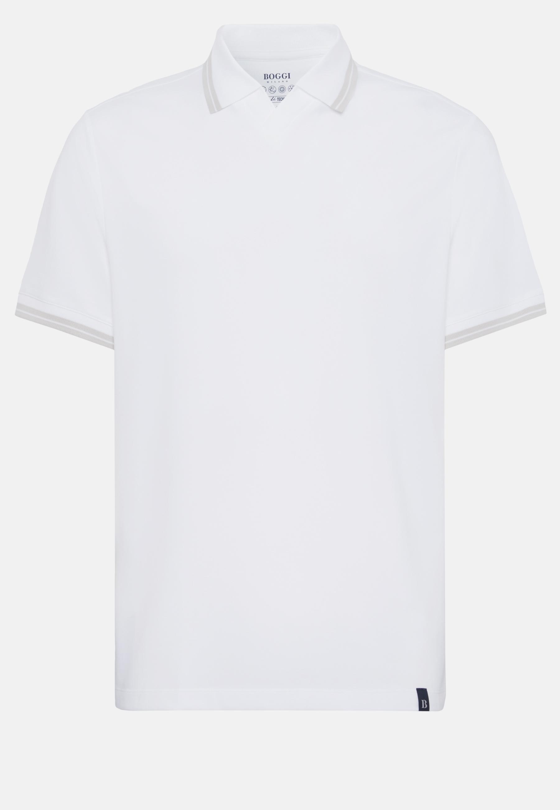 High-Performance Pique Polo Shirt White, White, large image number 3