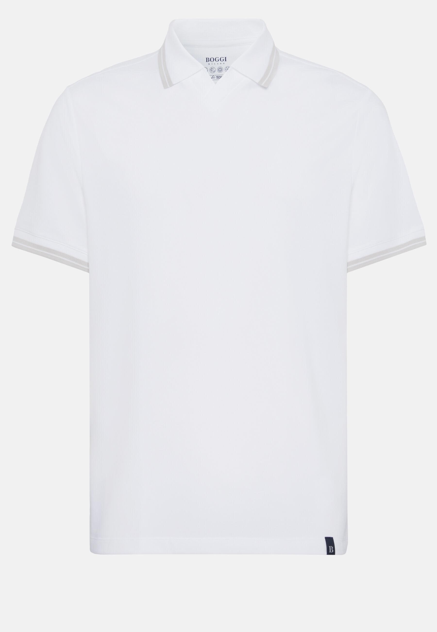 High-Performance Pique Polo Shirt White, White, large image number 4