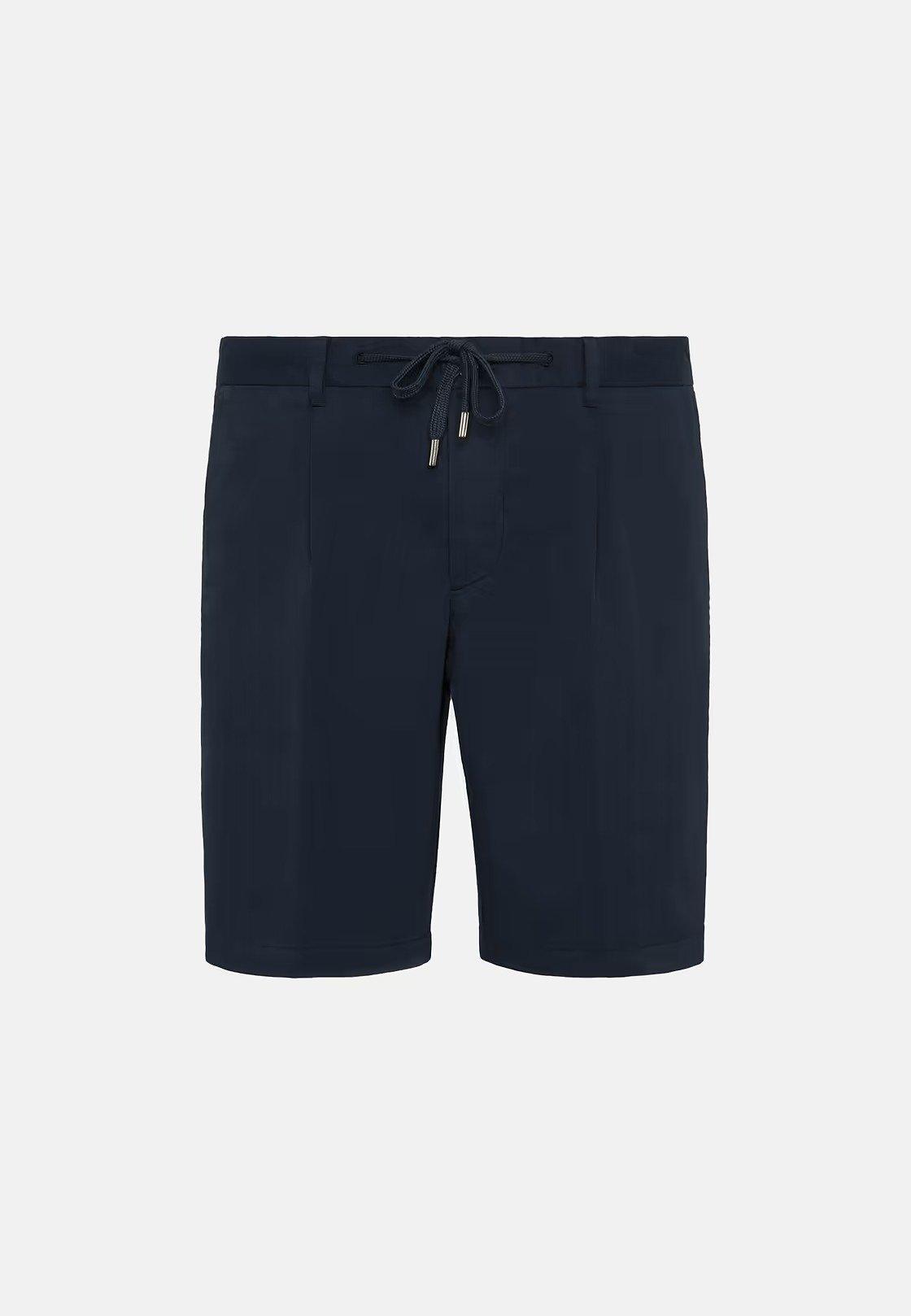 Tie Waist Shorts Navy, Navy blue, large image number 1