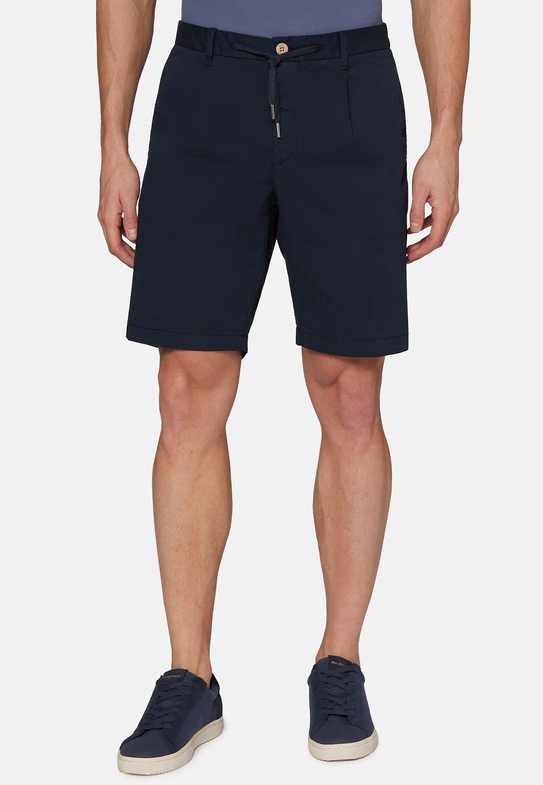 Tie Waist Shorts Navy, Navy blue, large image number 4