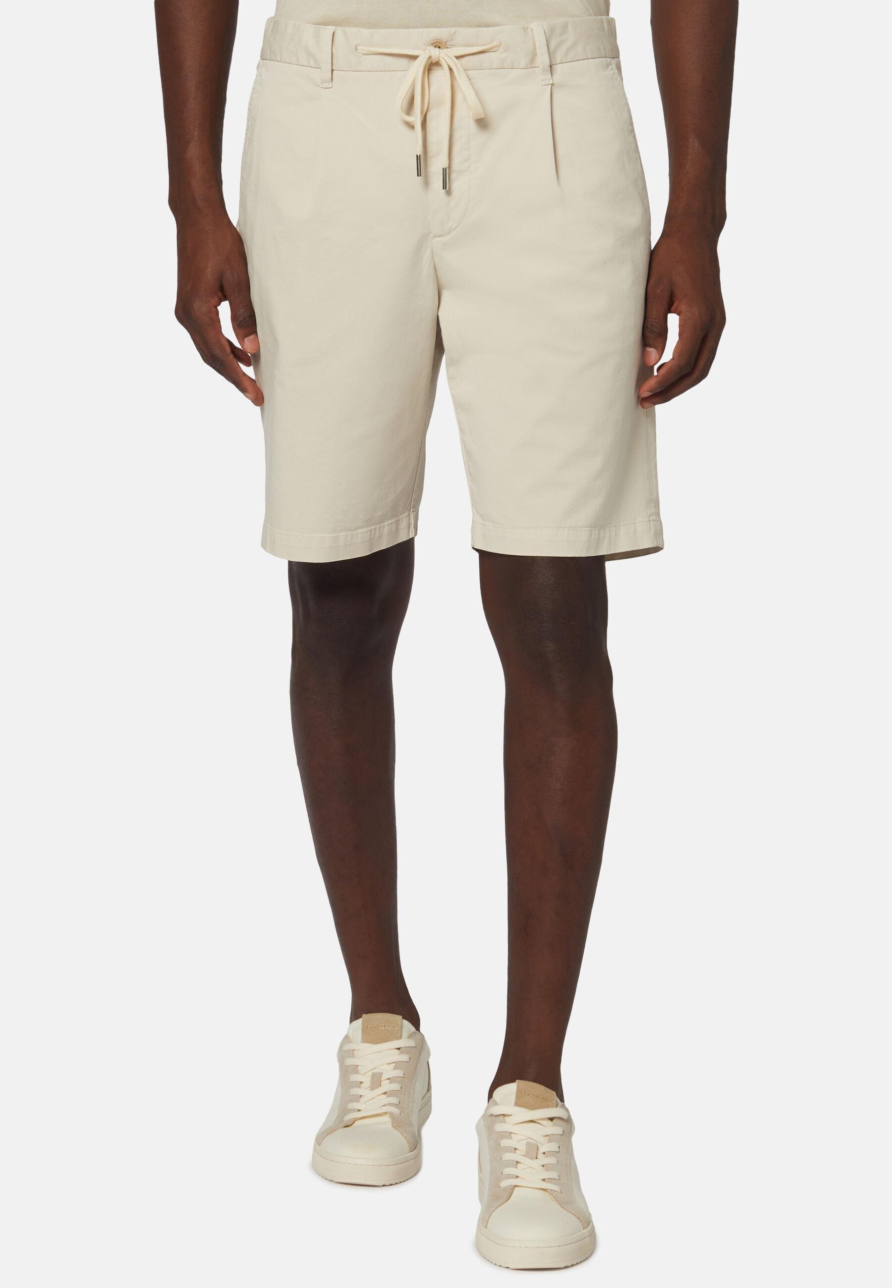 Stretch Cotton Summer Bermuda Shorts Beige, 3901_SAND, medium