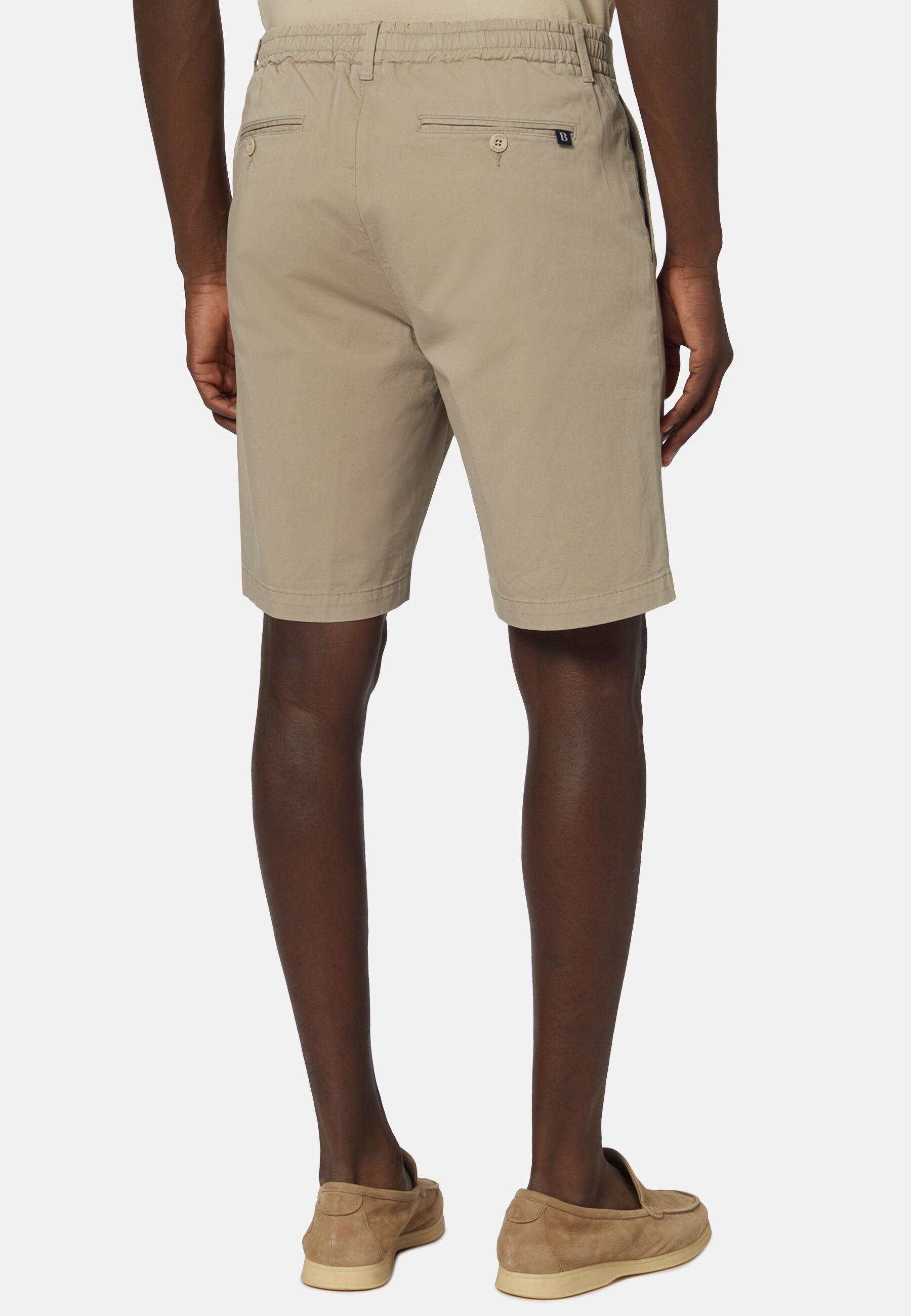 Stretch Cotton Summer Bermuda Shorts Beige, 3901_TAUP, large image number 5