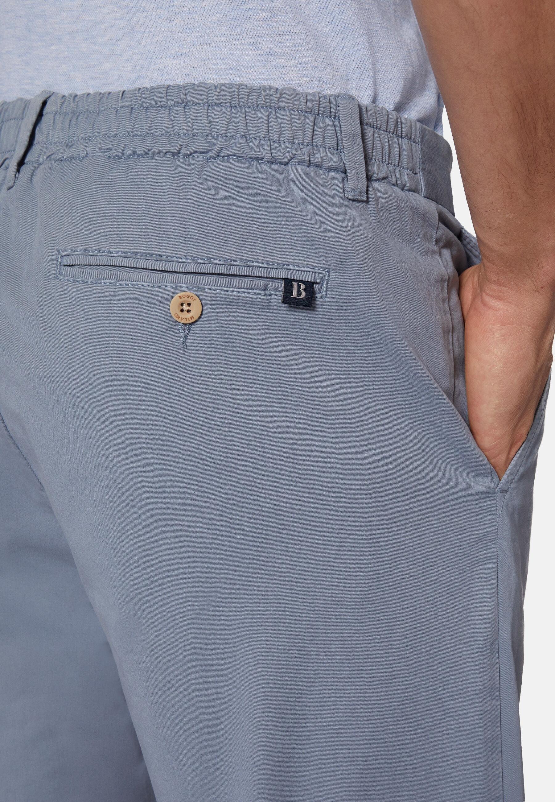 Stretch Cotton Summer Bermuda Shorts Blue, 3901_LTBL, large image number 6