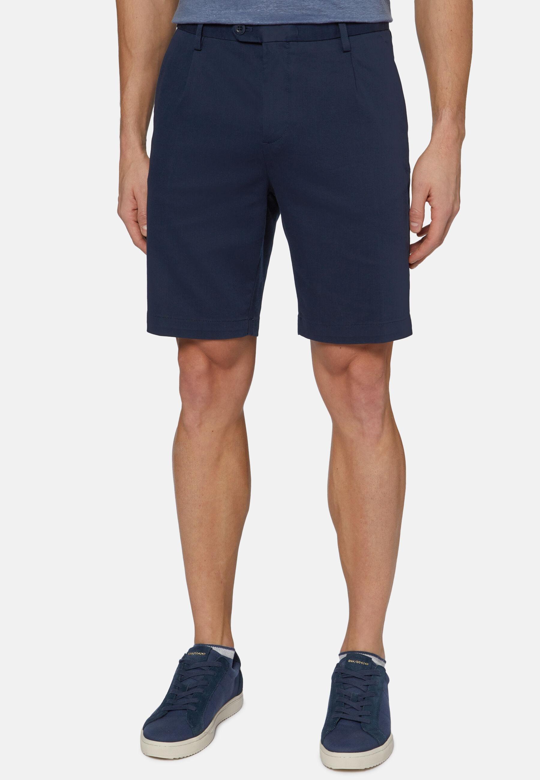 Stretch Bermuda Shorts Navy, Navy blue, medium