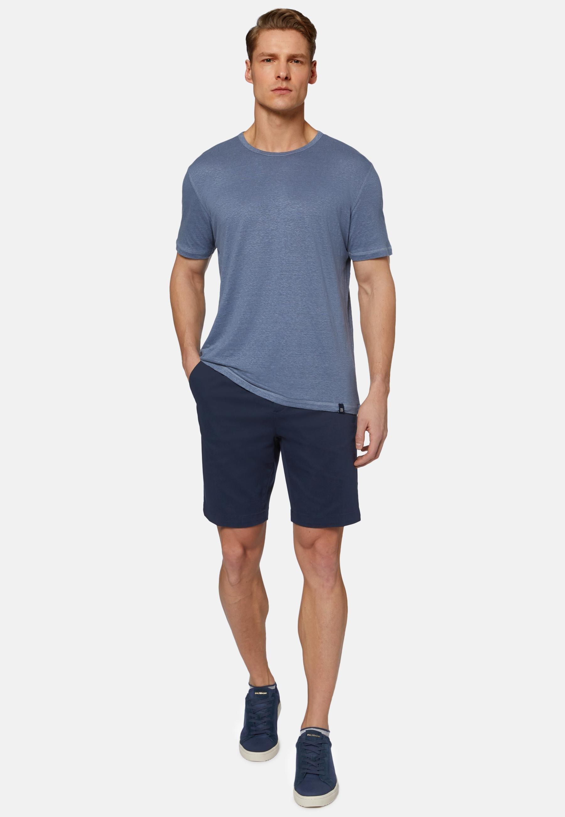 Stretch Bermuda Shorts Navy, Navy blue, large image number 1