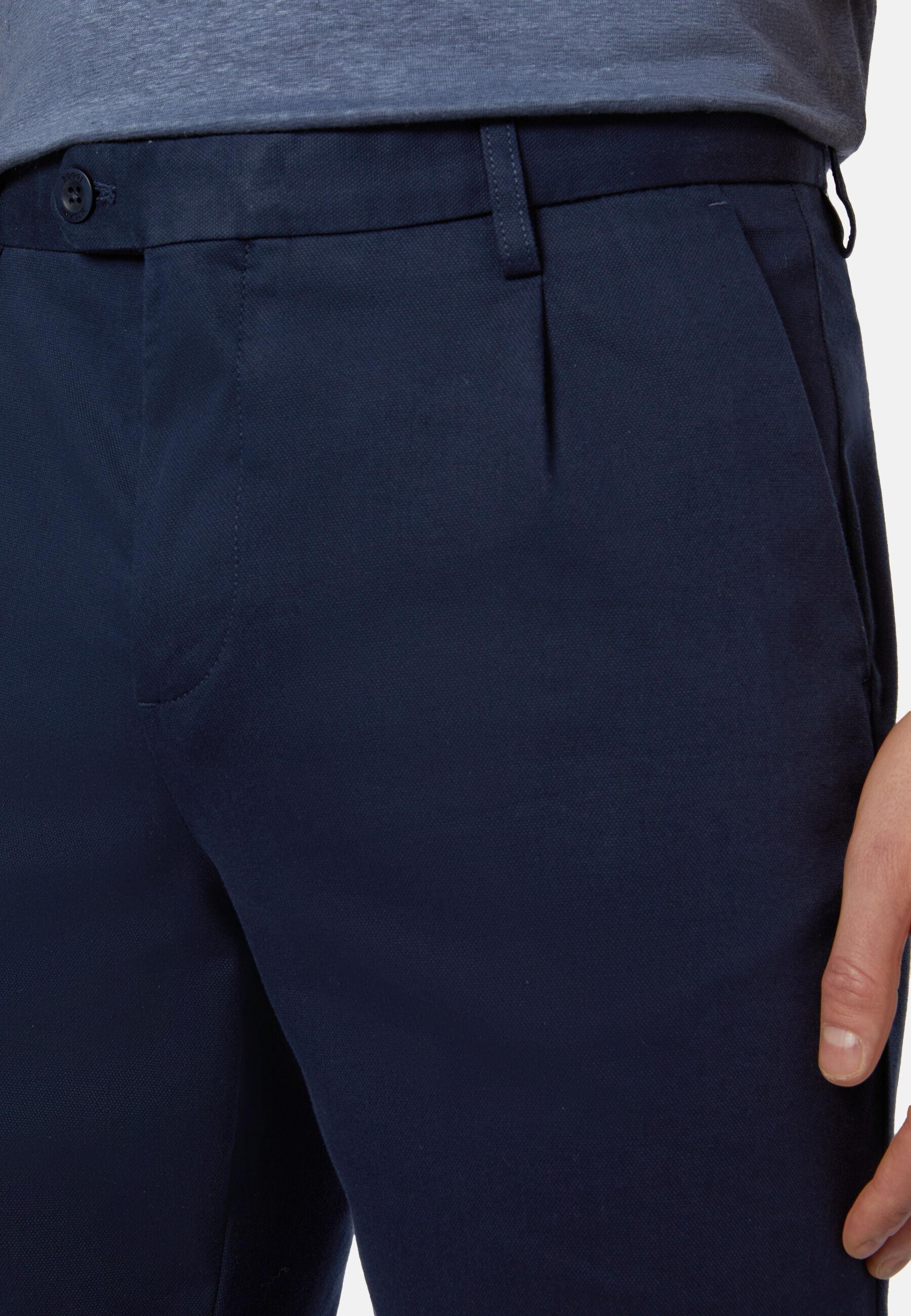 Stretch Bermuda Shorts, Navy Blue, Navy blue, large image number 4
