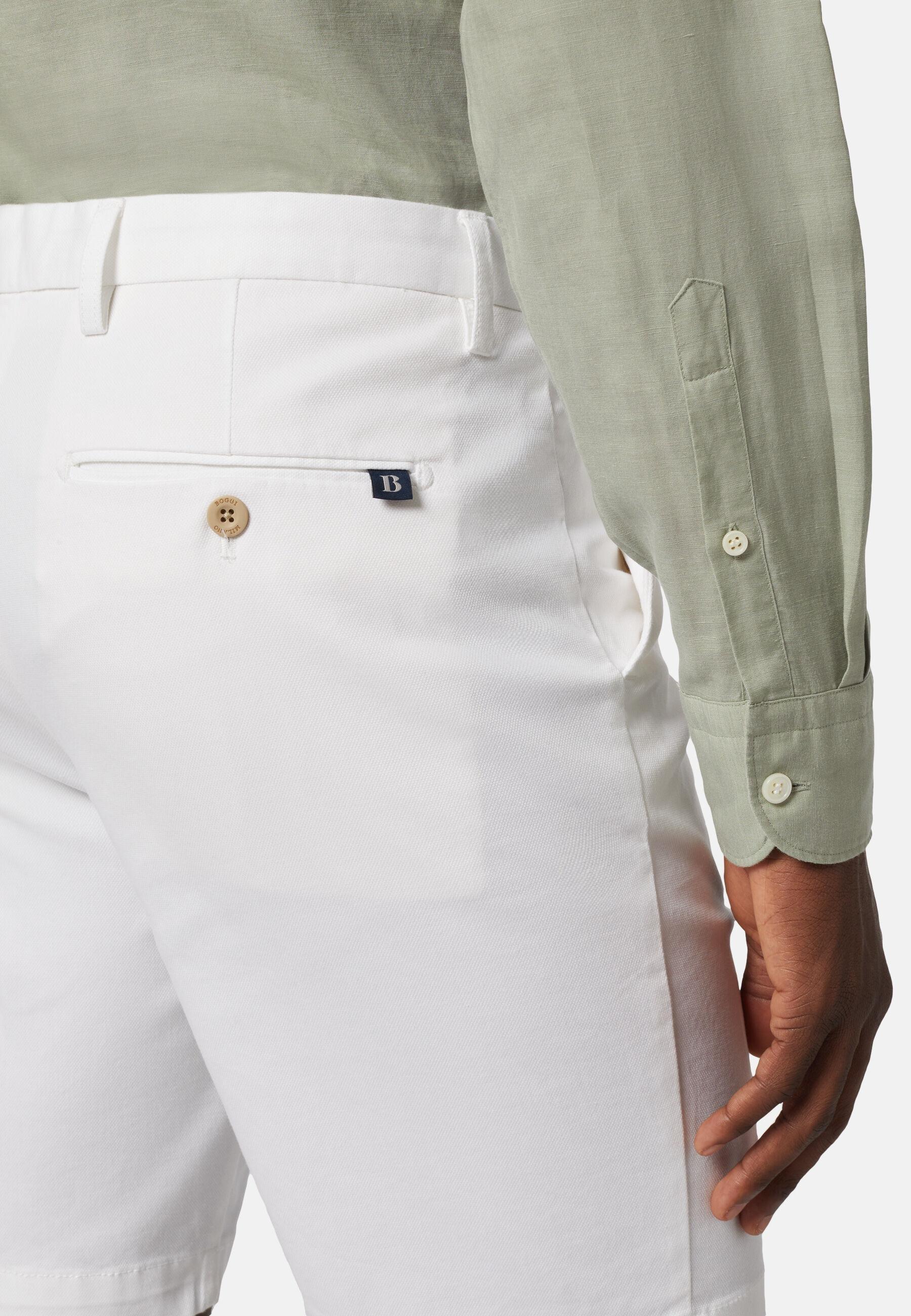 Stretch Bermuda Shorts, White, White, large image number 4