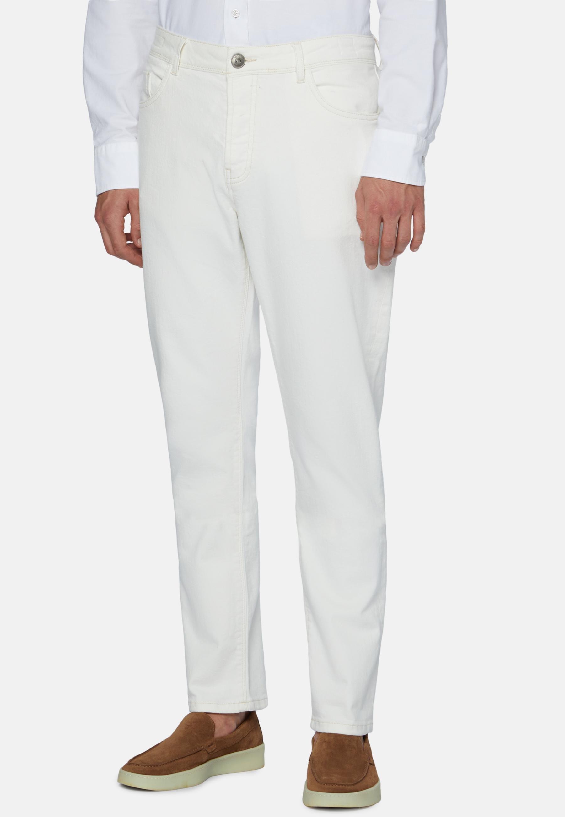 Stretch Denim Jeans Cream, Cream, large image number 0