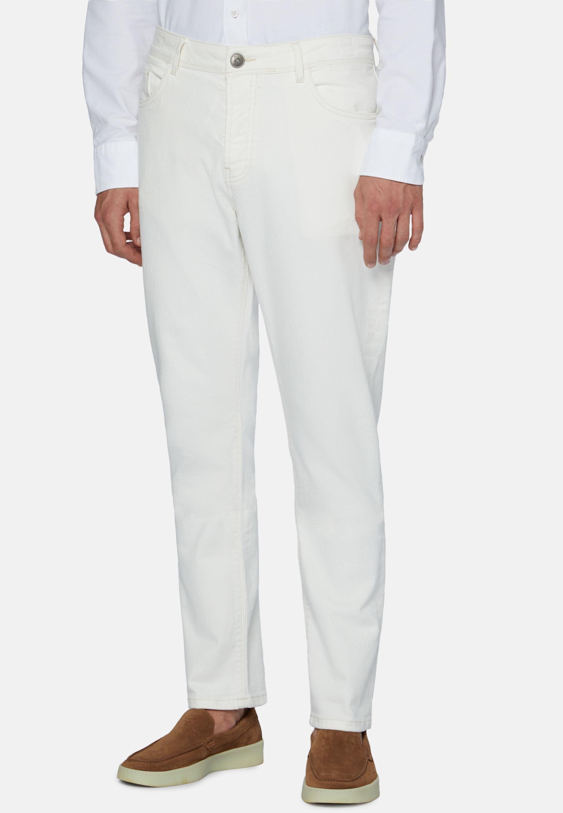 Stretch Denim Jeans Cream, Cream, large image number 1