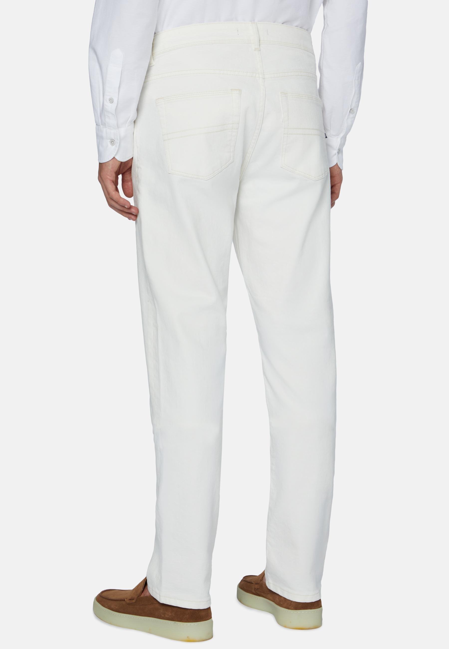 Stretch Denim Jeans Cream, Cream, large image number 2