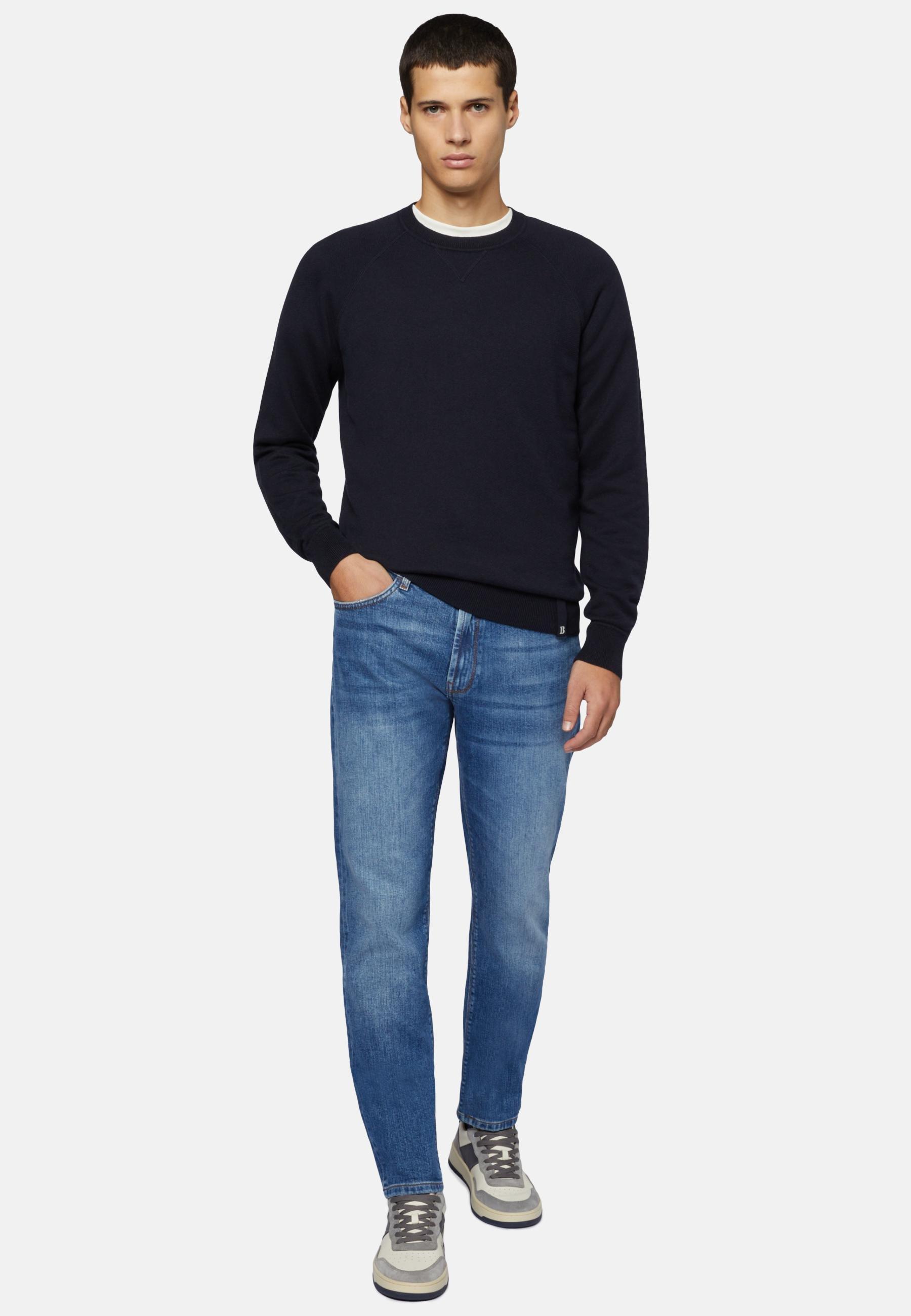 Blue Stretch Denim Jeans, Medium Blue, large image number 2