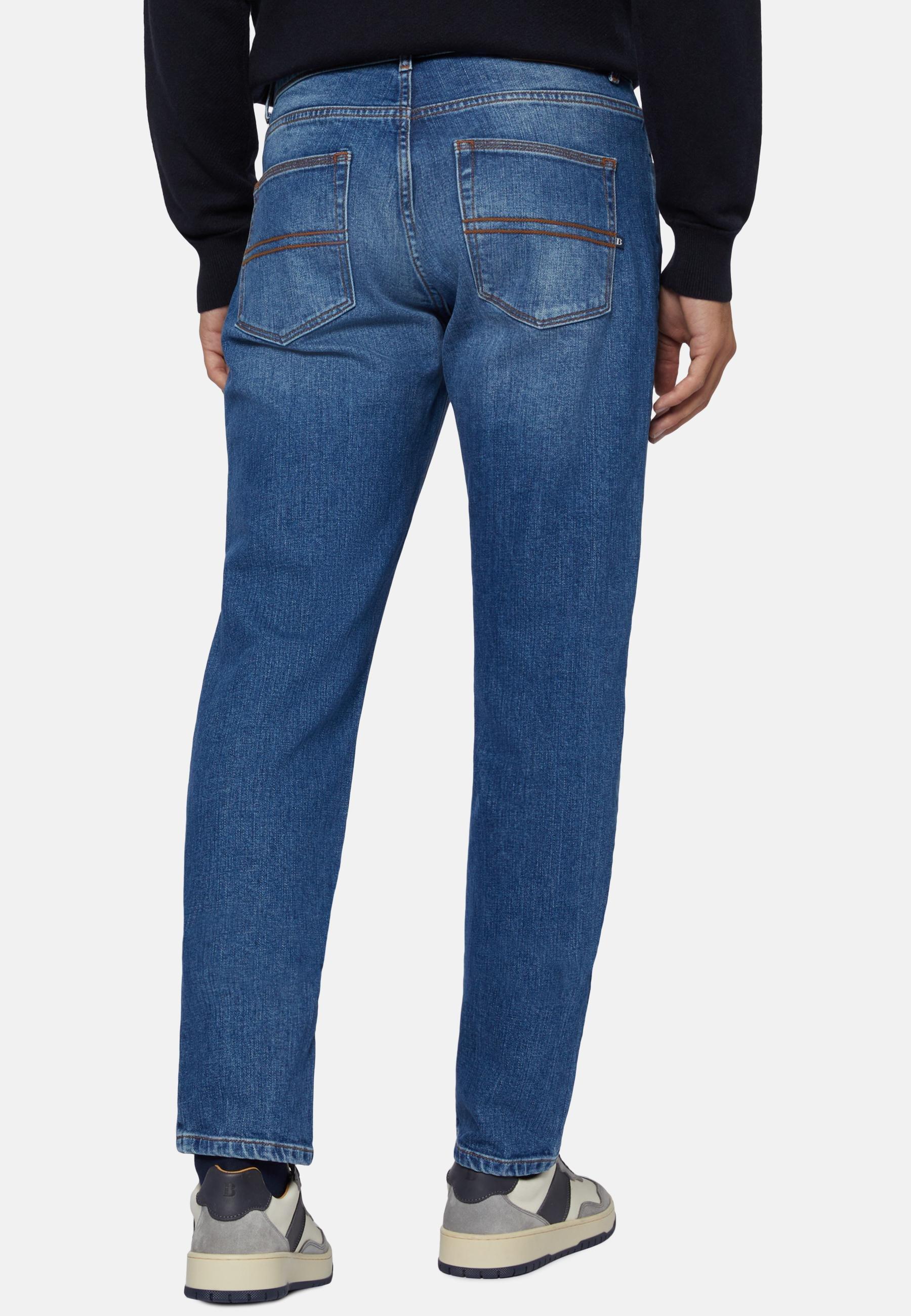 Blue Stretch Denim Jeans, Medium Blue, large image number 4