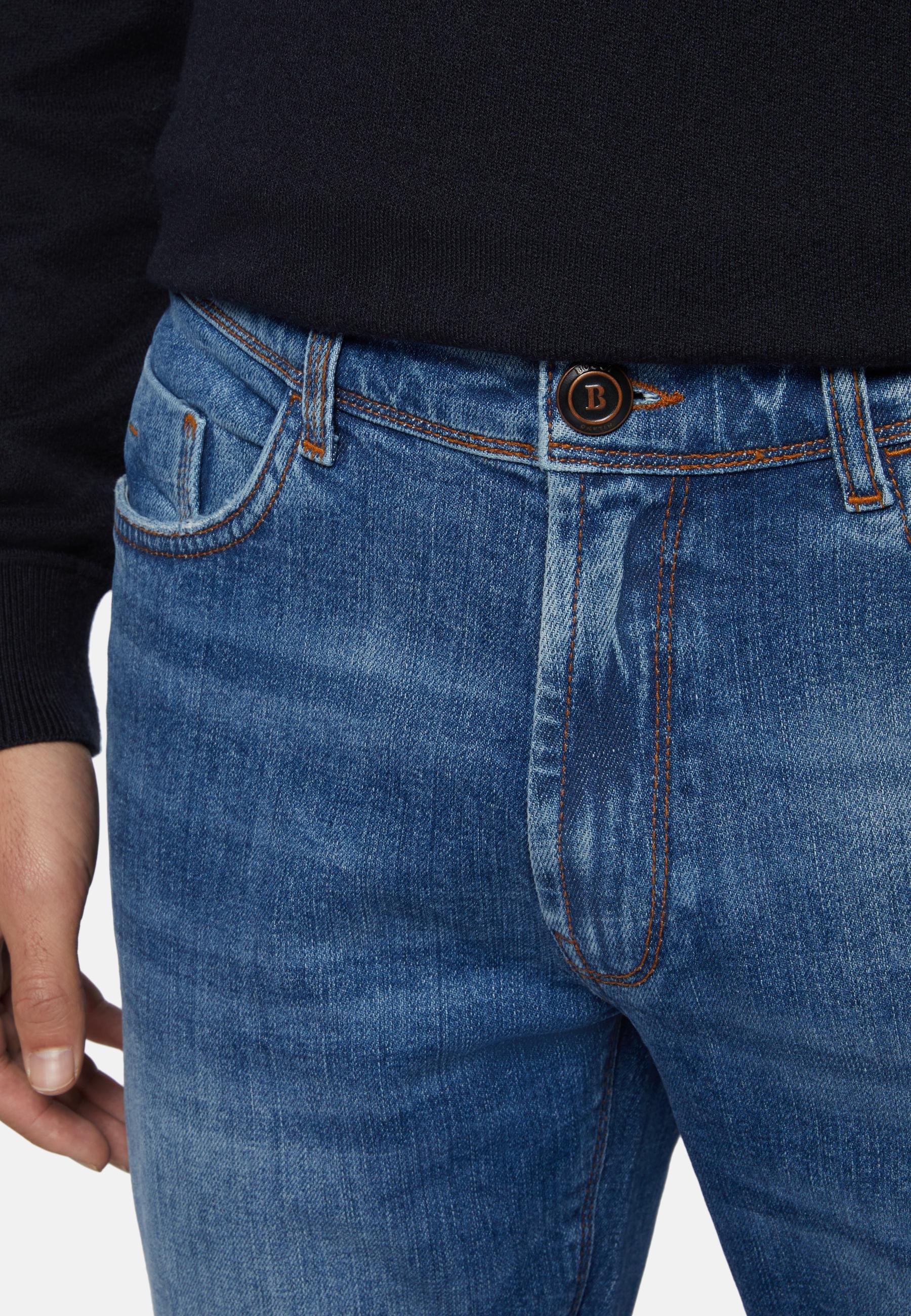 Blue Stretch Denim Jeans, Medium Blue, large image number 6