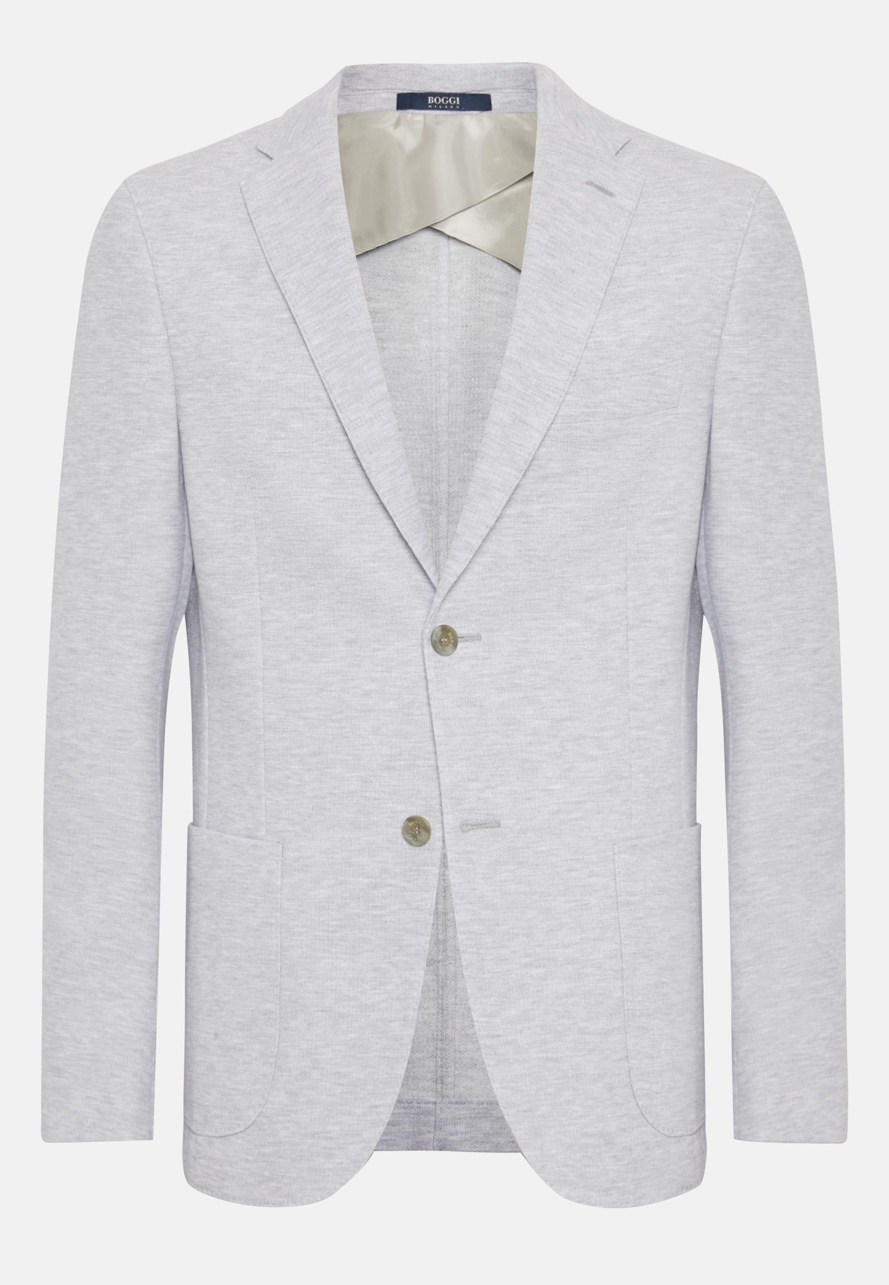 B-Jersey Cotton Jacket Grey, Light grey, large image number 3