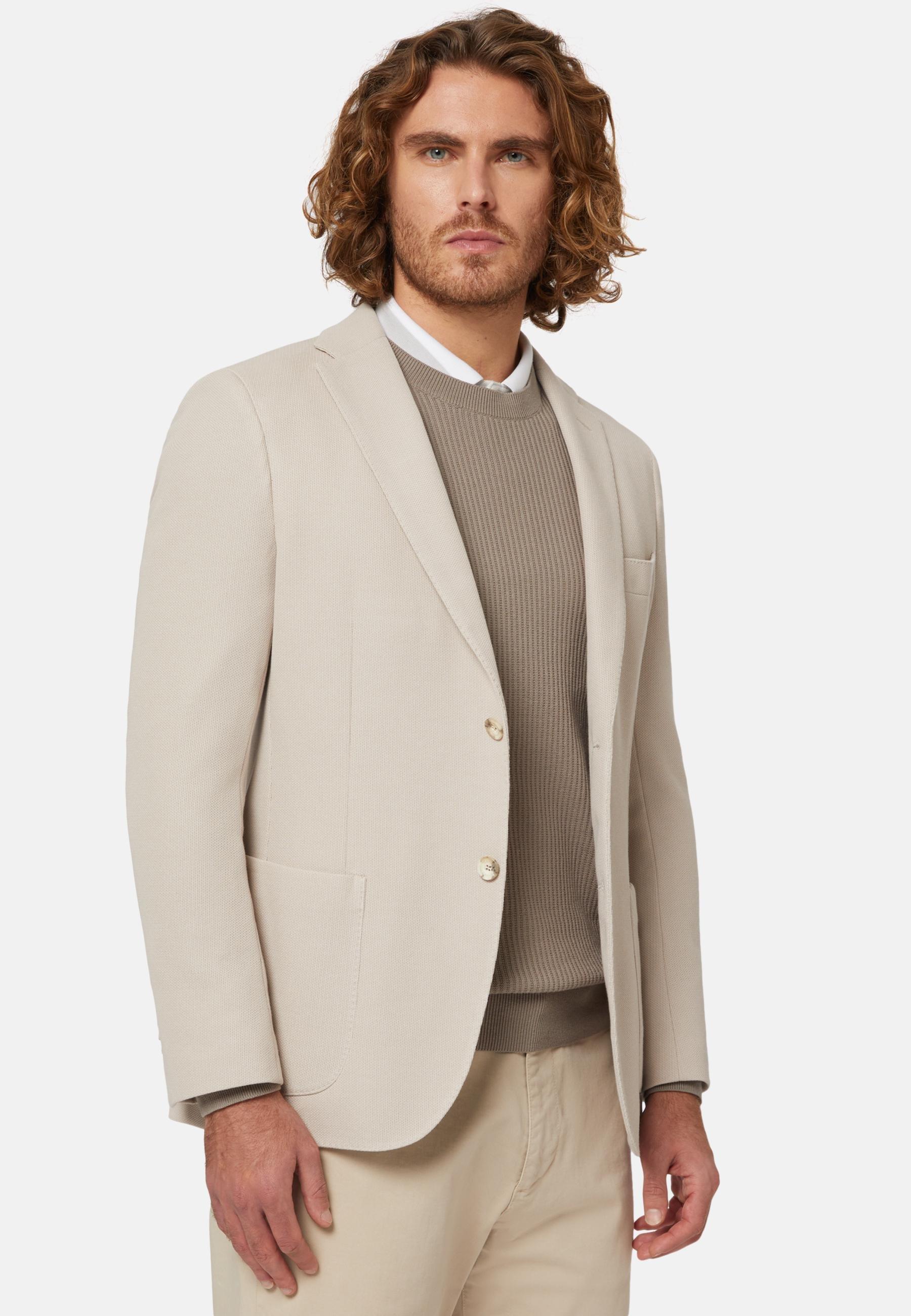 B-Jersey Cotton Jacket Cream, Cream, large image number 0