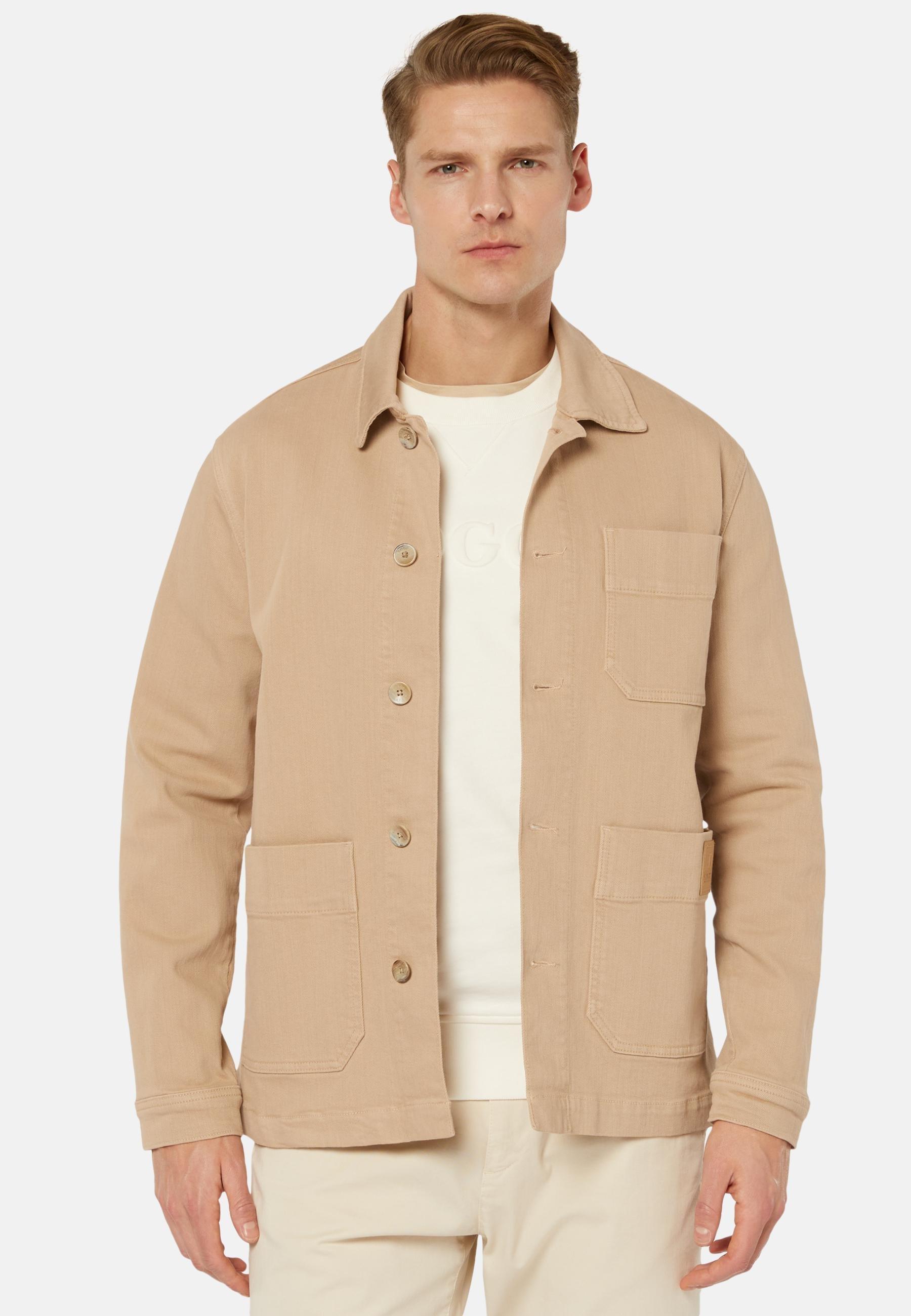Cotton Shirt Jacket Beige, , large image number 0