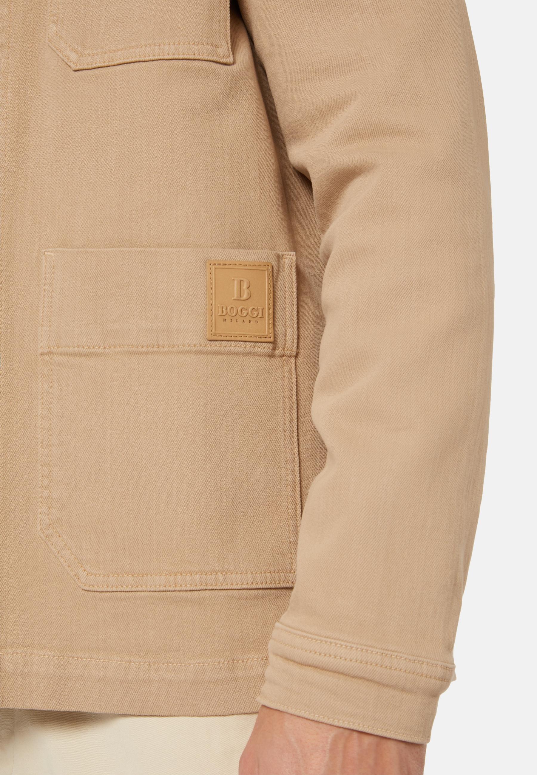 Cotton Shirt Jacket Beige, , large image number 1