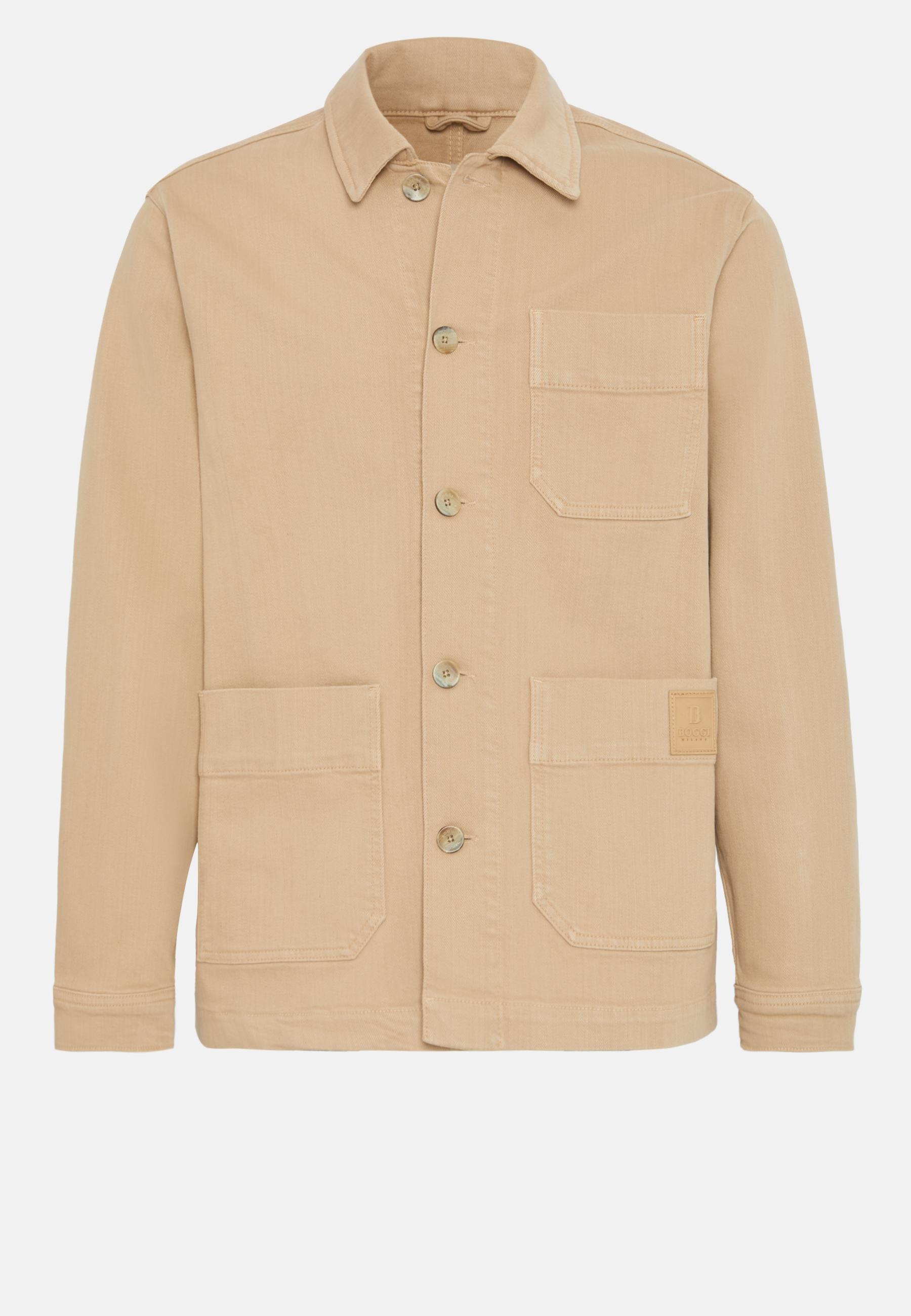 Cotton Shirt Jacket Beige, , large image number 3