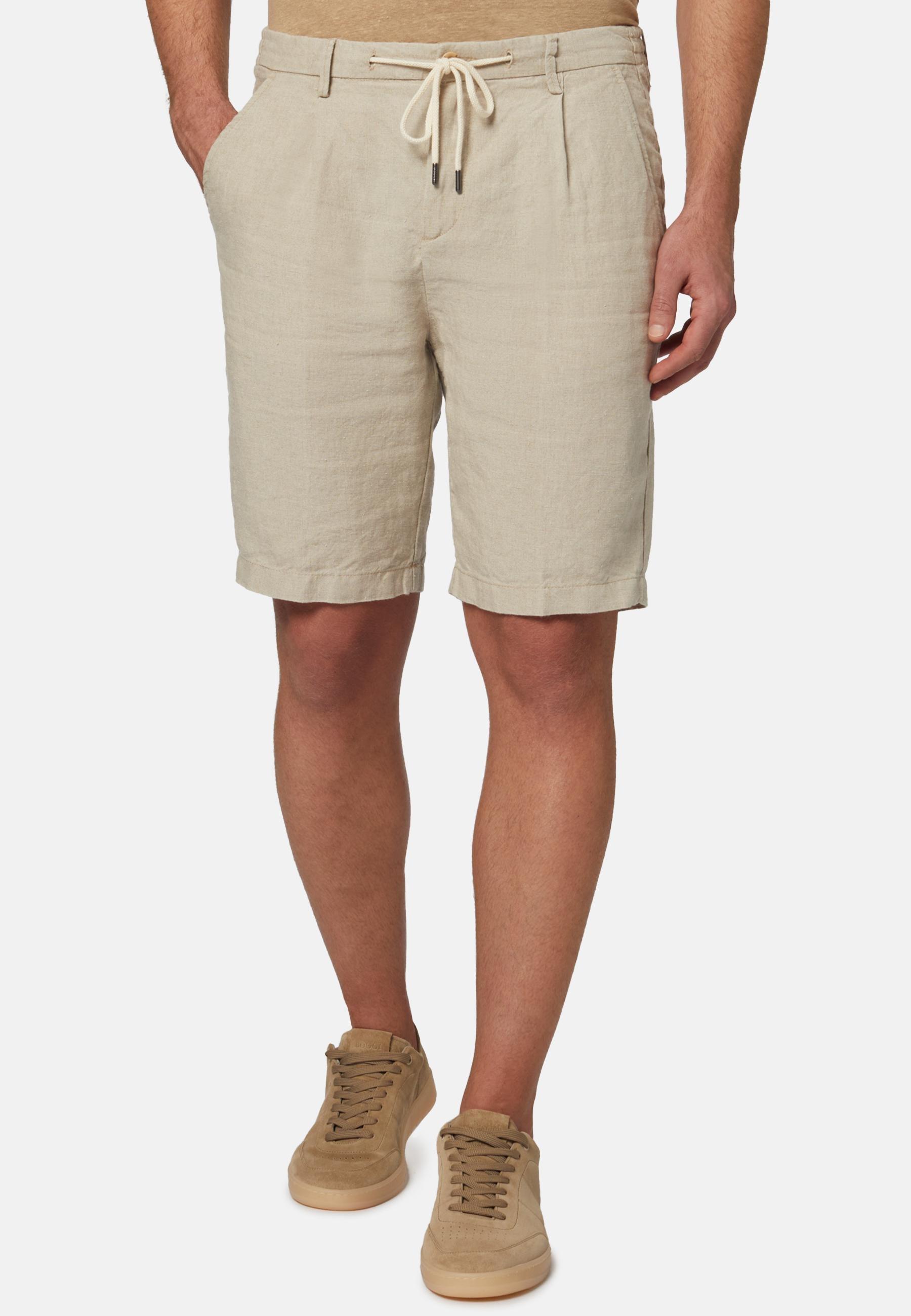 Linen Bermudas Beige, Sand, medium
