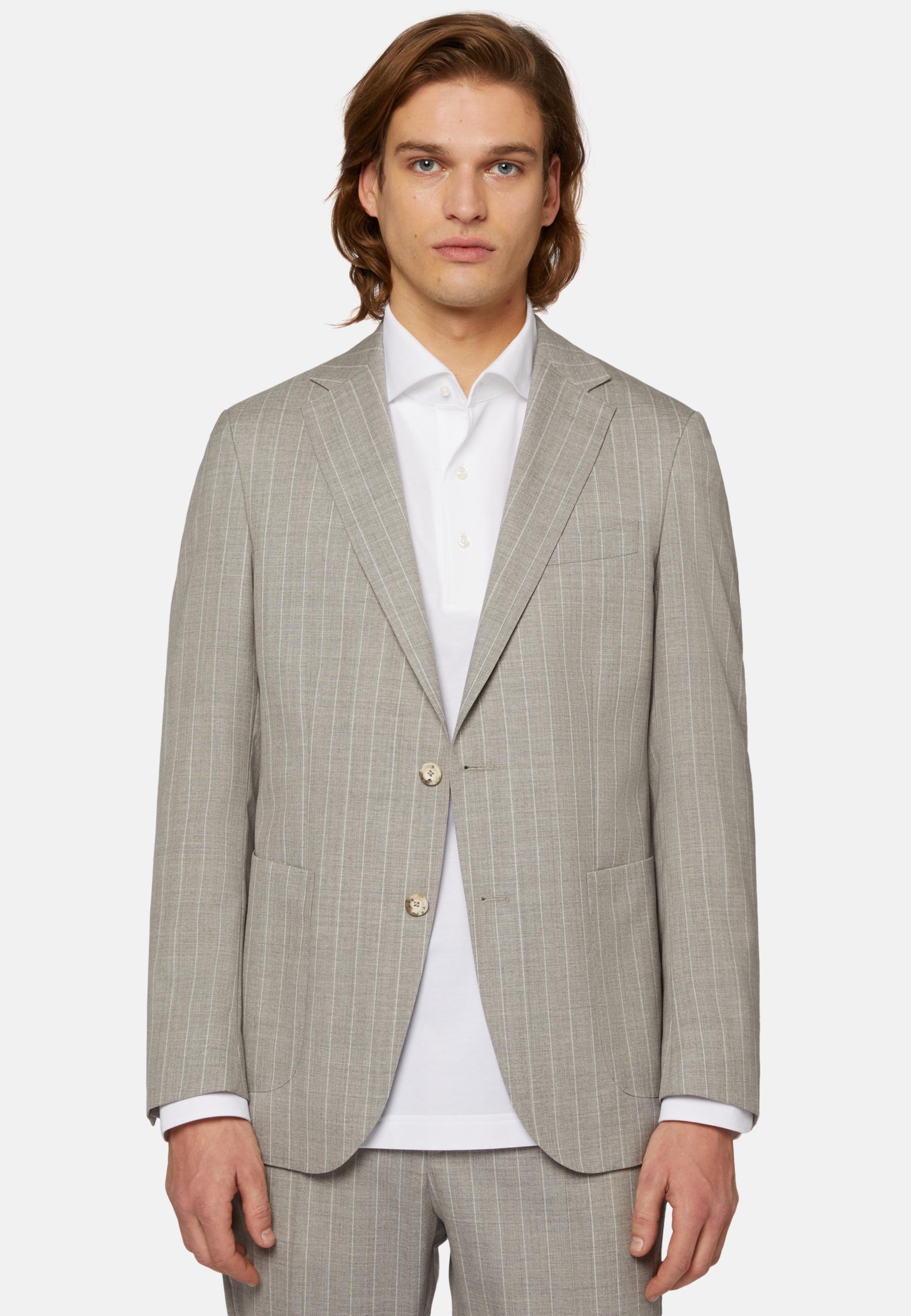 Pinstripe Pure Wool Suit Grey, , large image number 0
