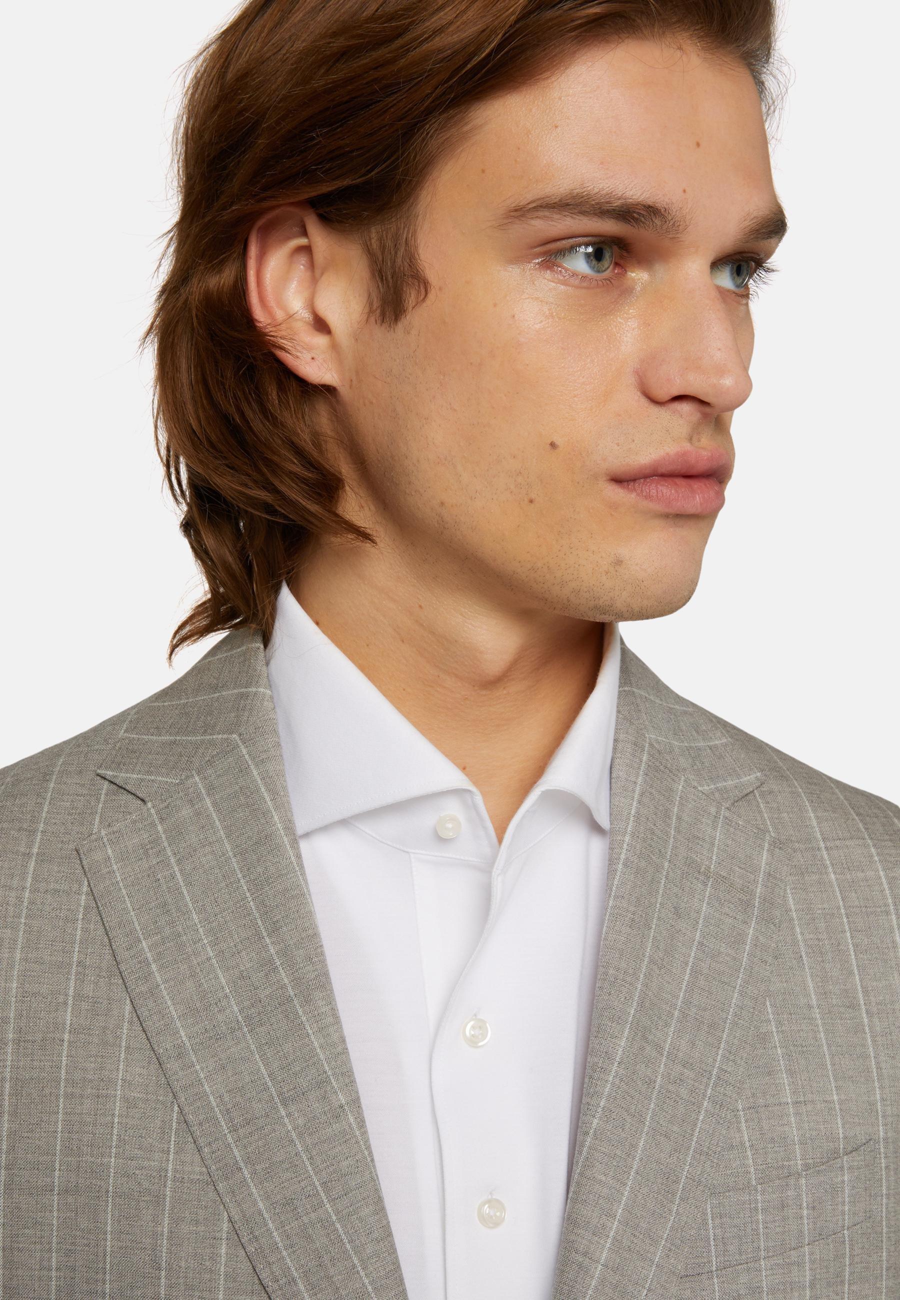 Pinstripe Pure Wool Suit Grey, , large image number 1