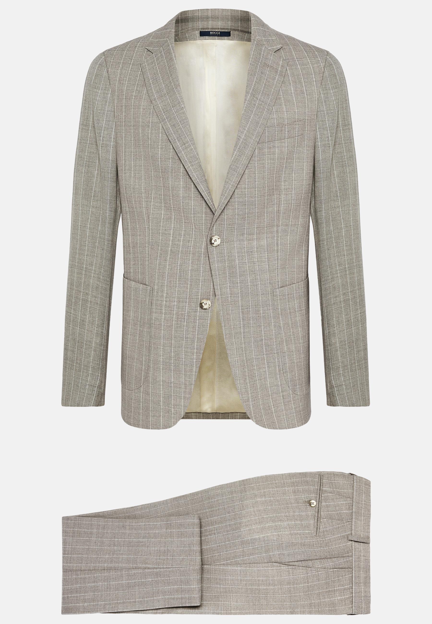 Pinstripe Pure Wool Suit Grey, , large image number 4