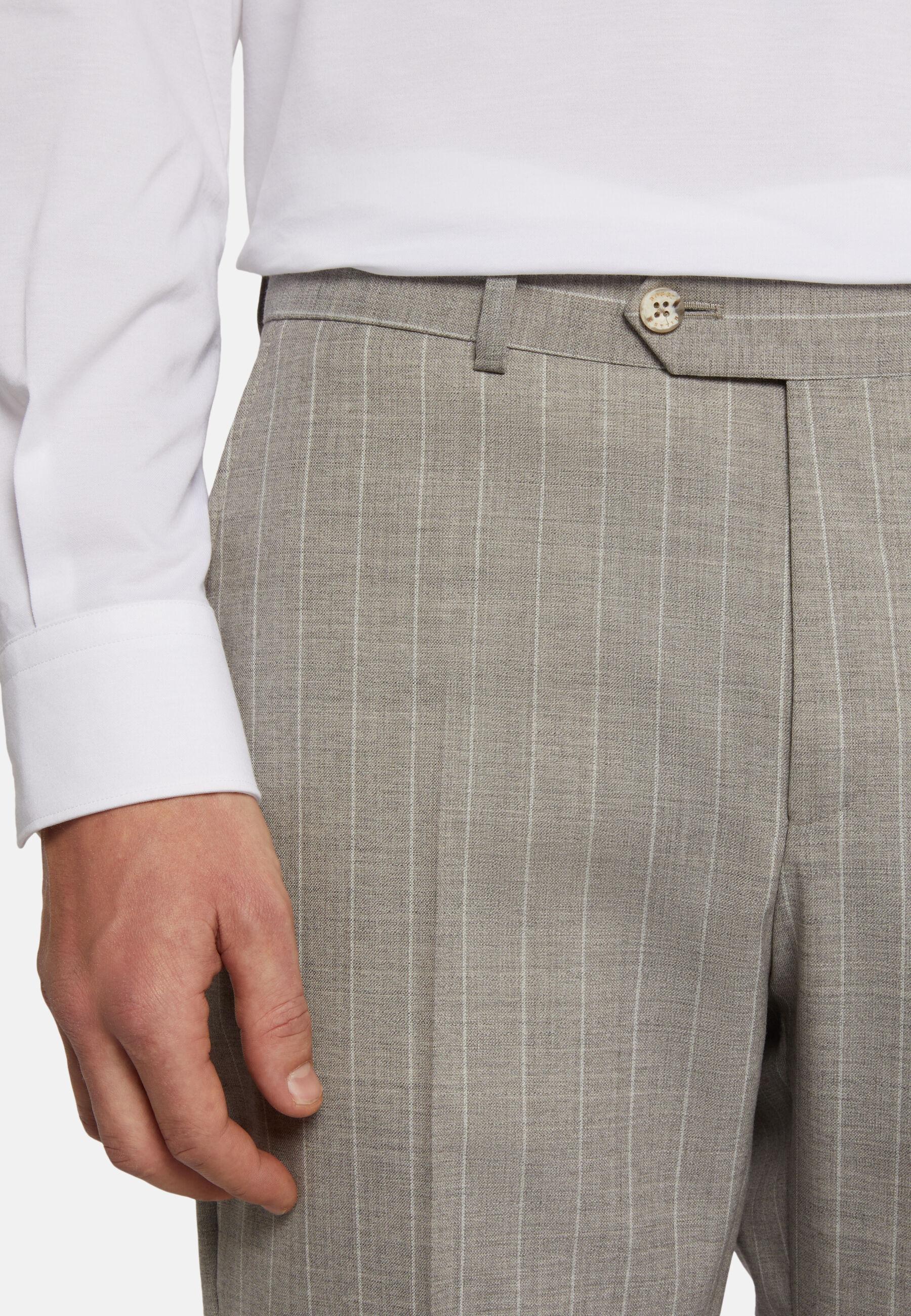 Pinstripe Pure Wool Suit Grey, Light grey, large image number 5