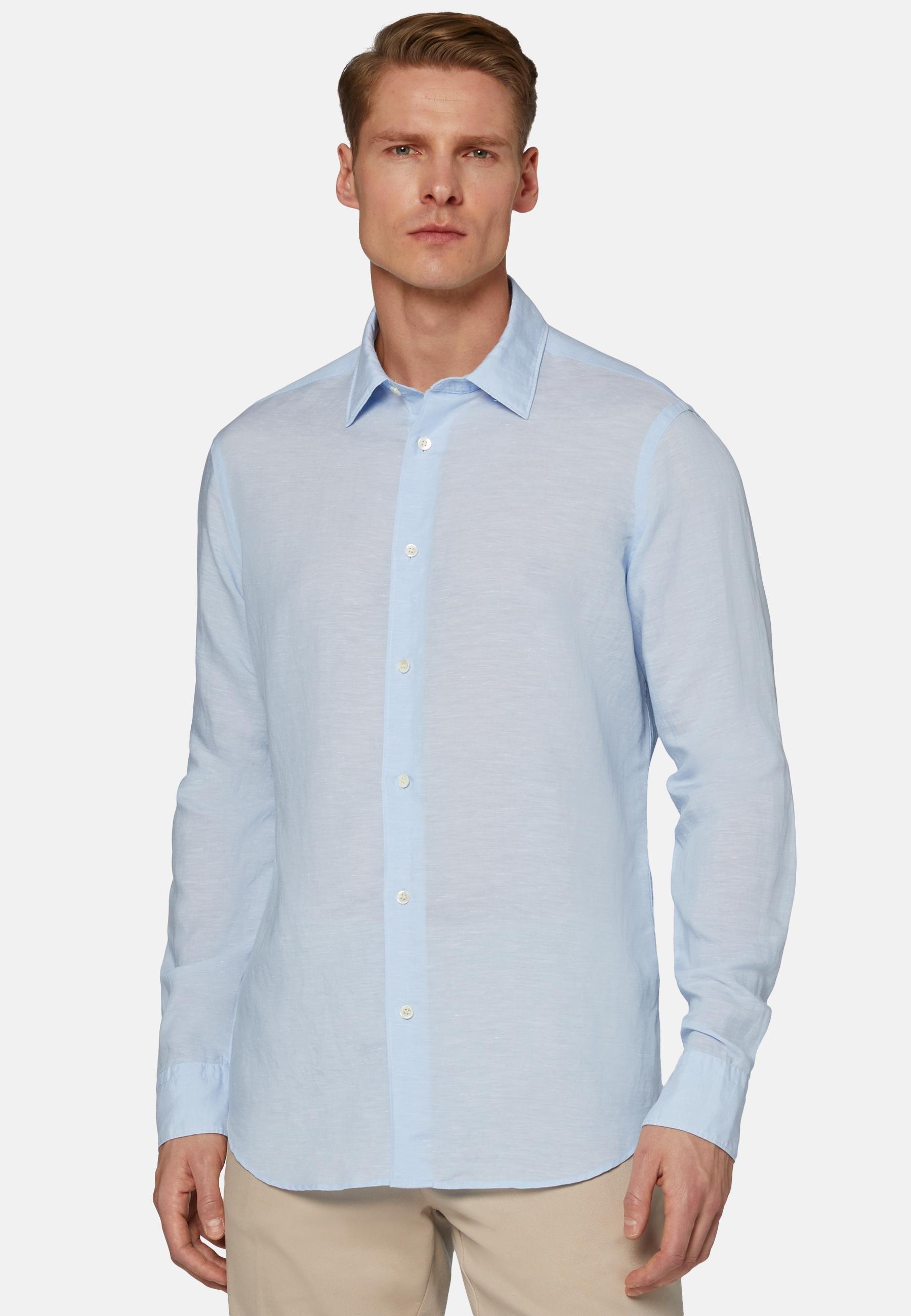Regular Fit Tencel Linen Shirt Blue, Light Blue, large image number 0