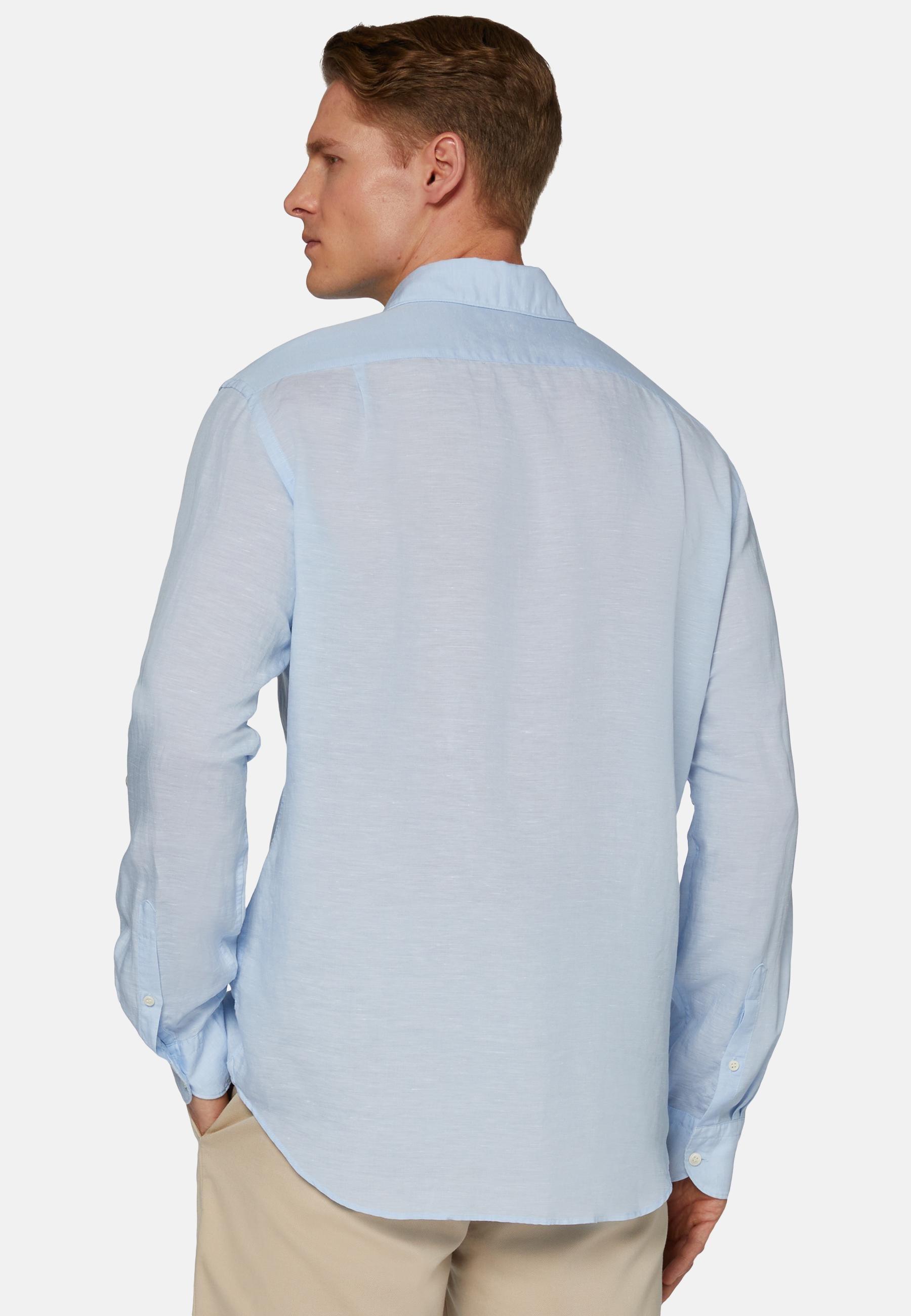 Regular Fit Tencel Linen Shirt Blue, Light Blue, large image number 1