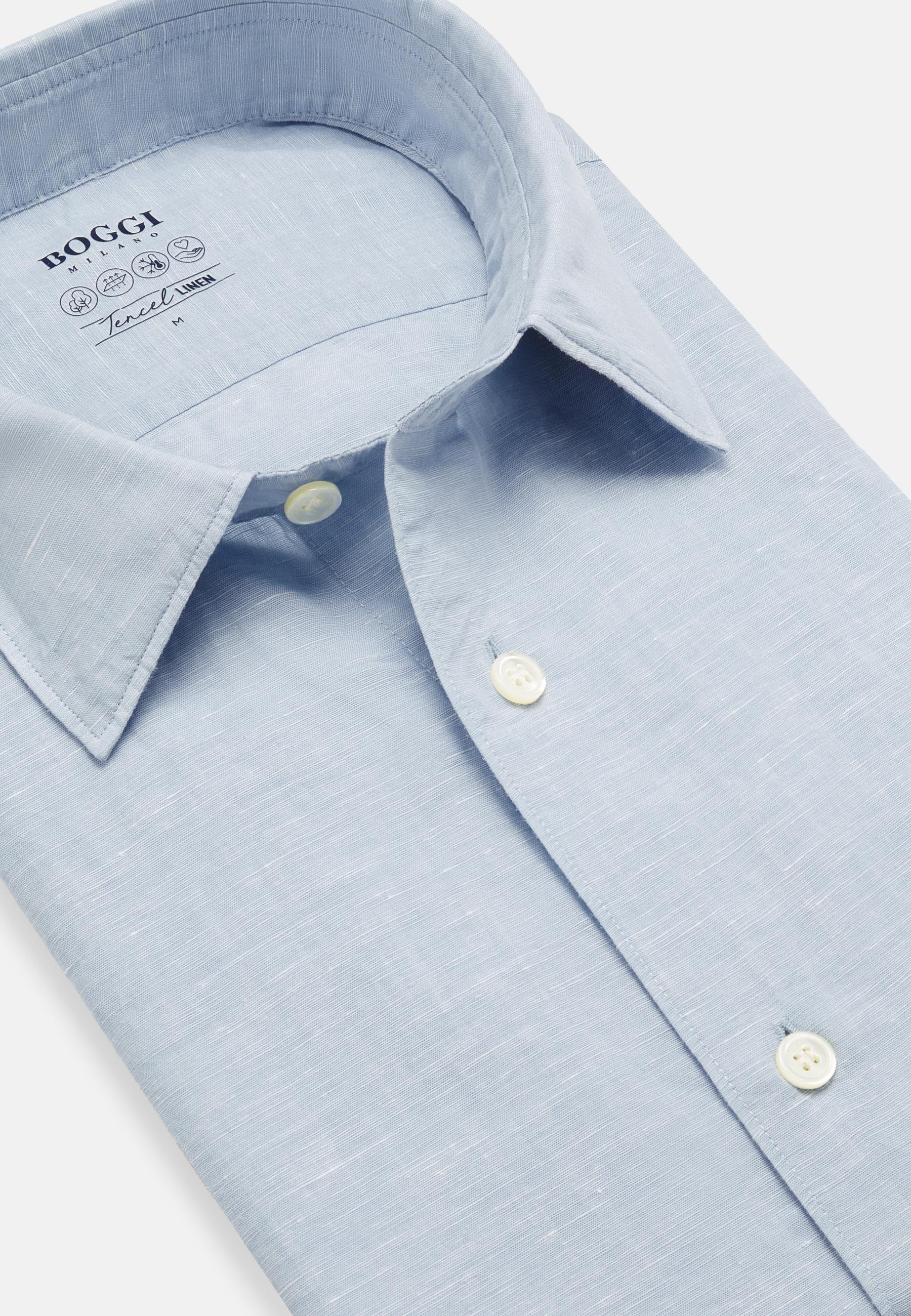 Regular Fit Tencel Linen Shirt Blue, Light Blue, large image number 3