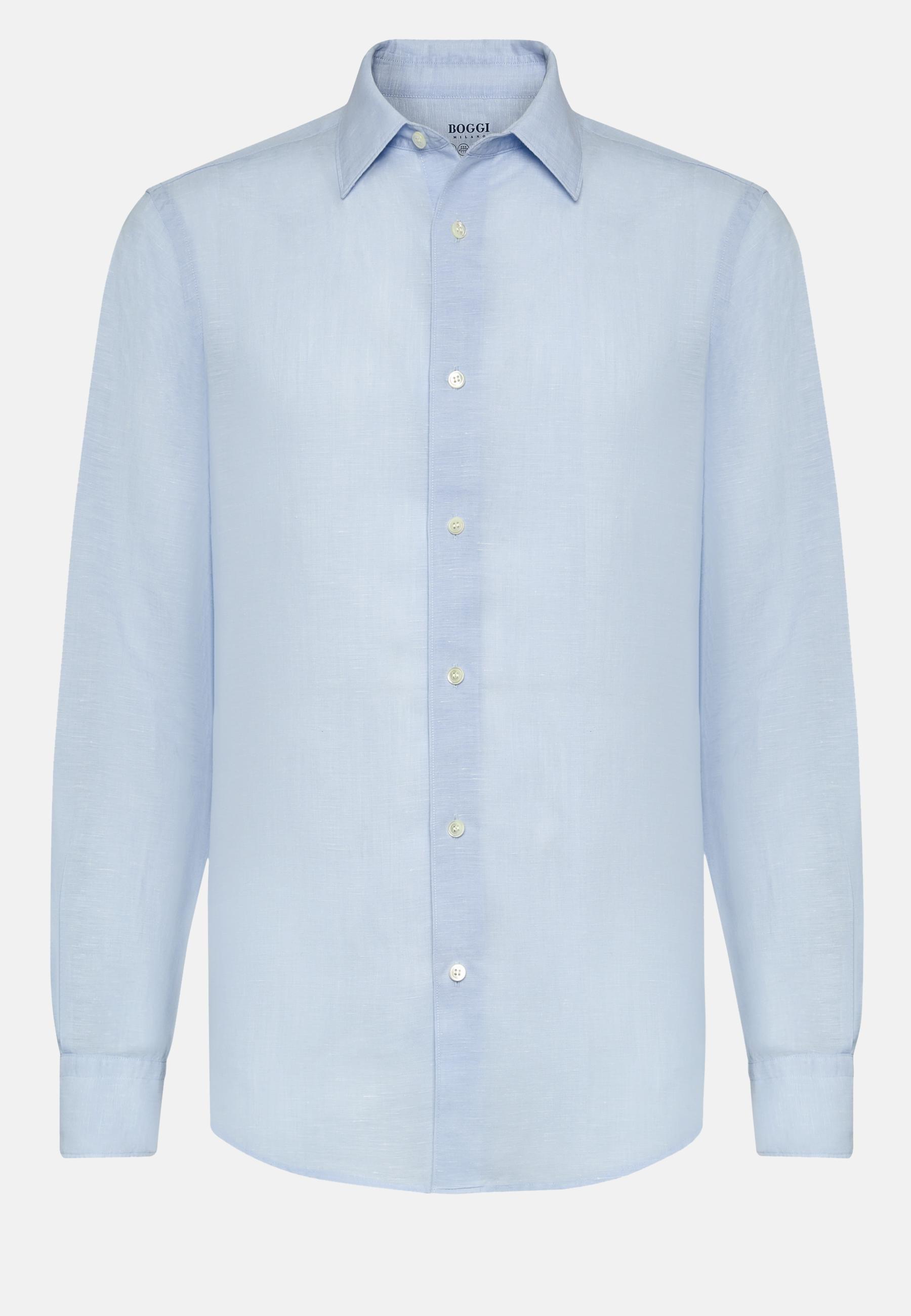 Regular Fit Tencel Linen Shirt Blue, Light Blue, large image number 4