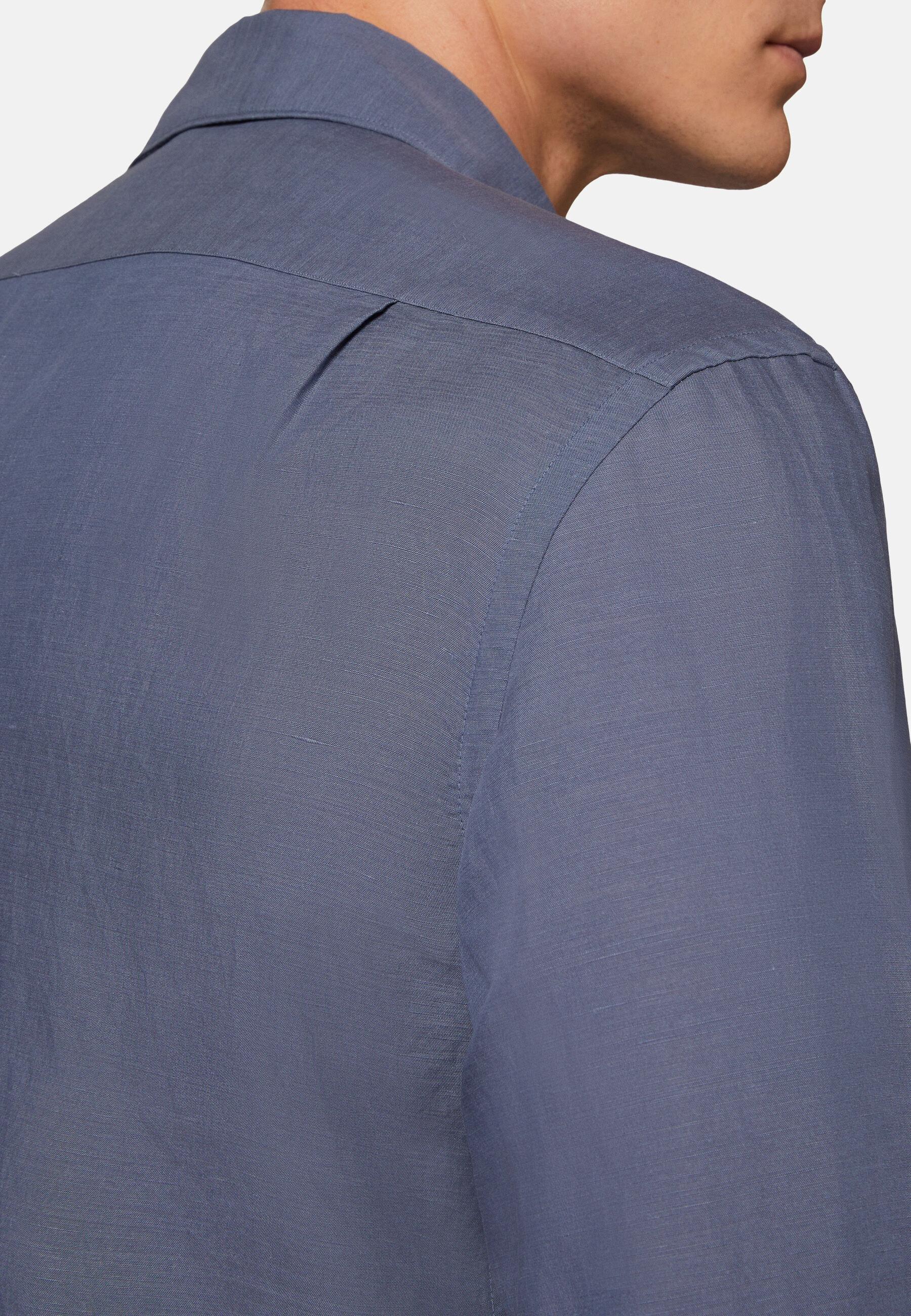 Regular Fit Tencel Linen Shirt Navy, Indigo, large image number 4