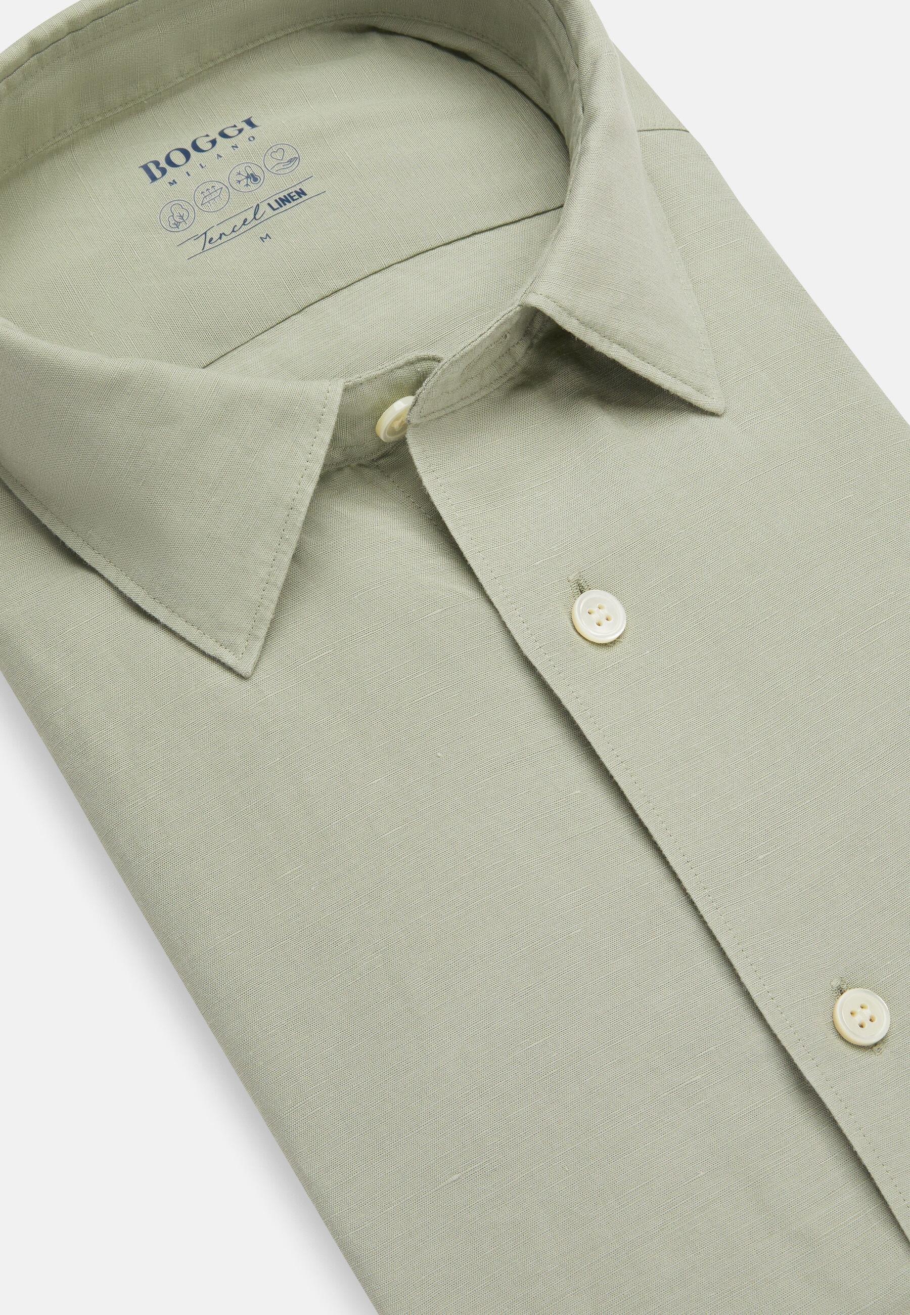 Tencel Linen Shirt Green, 3901_GREE, large image number 3