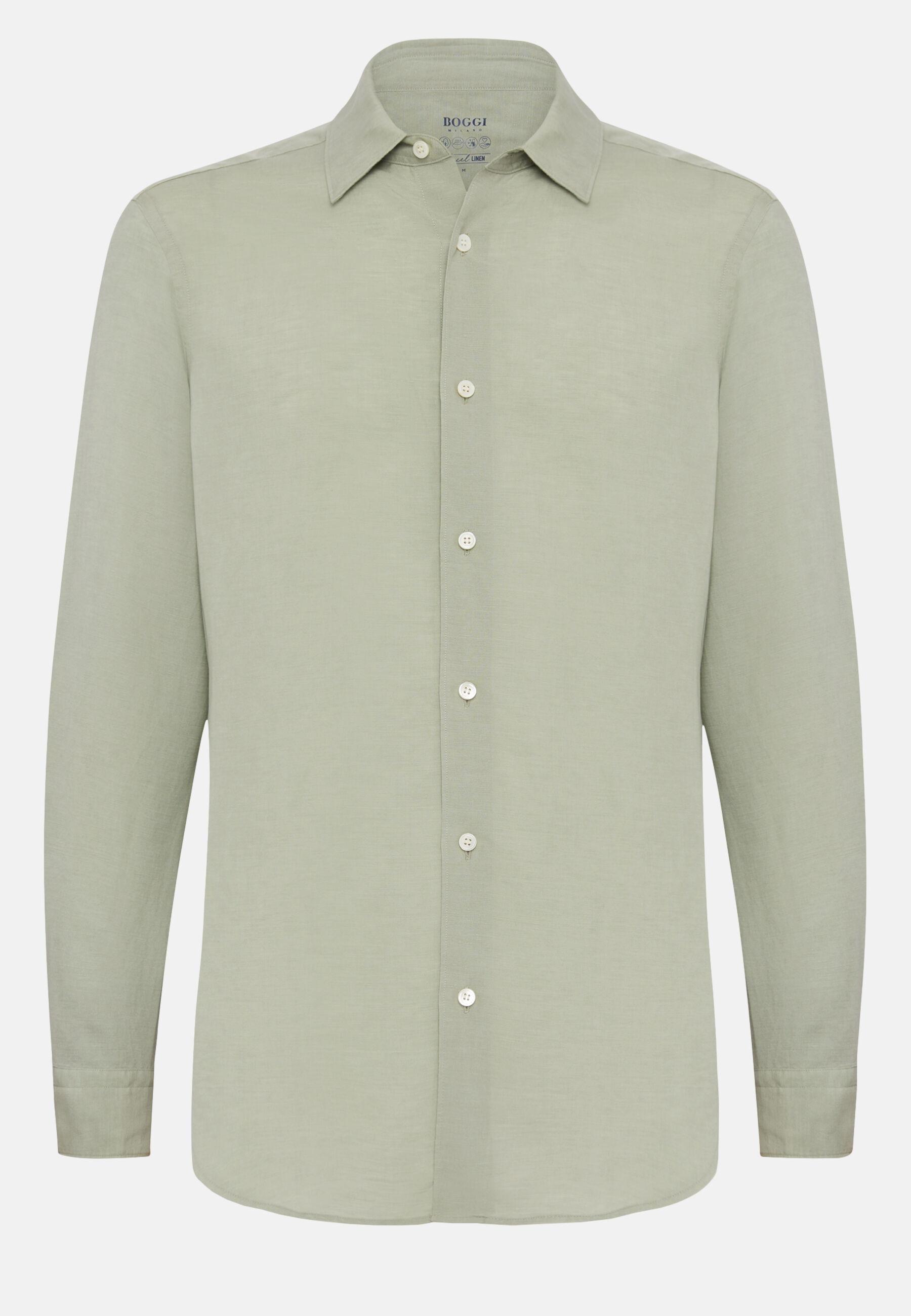 Tencel Linen Shirt Green, 3901_GREE, large image number 4