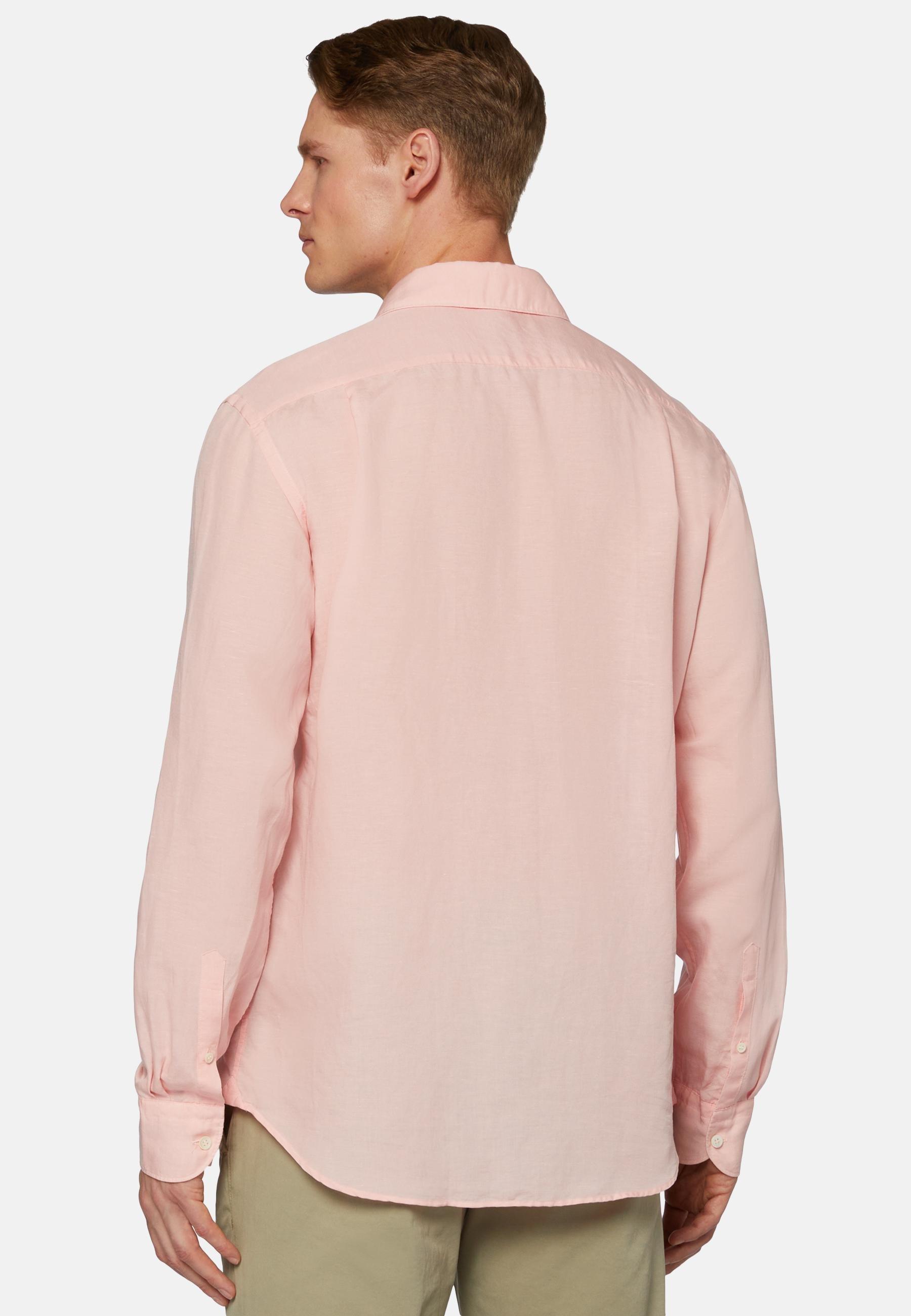 Boggi Milano - Pink Regular Fit Tencel Linen Shirt