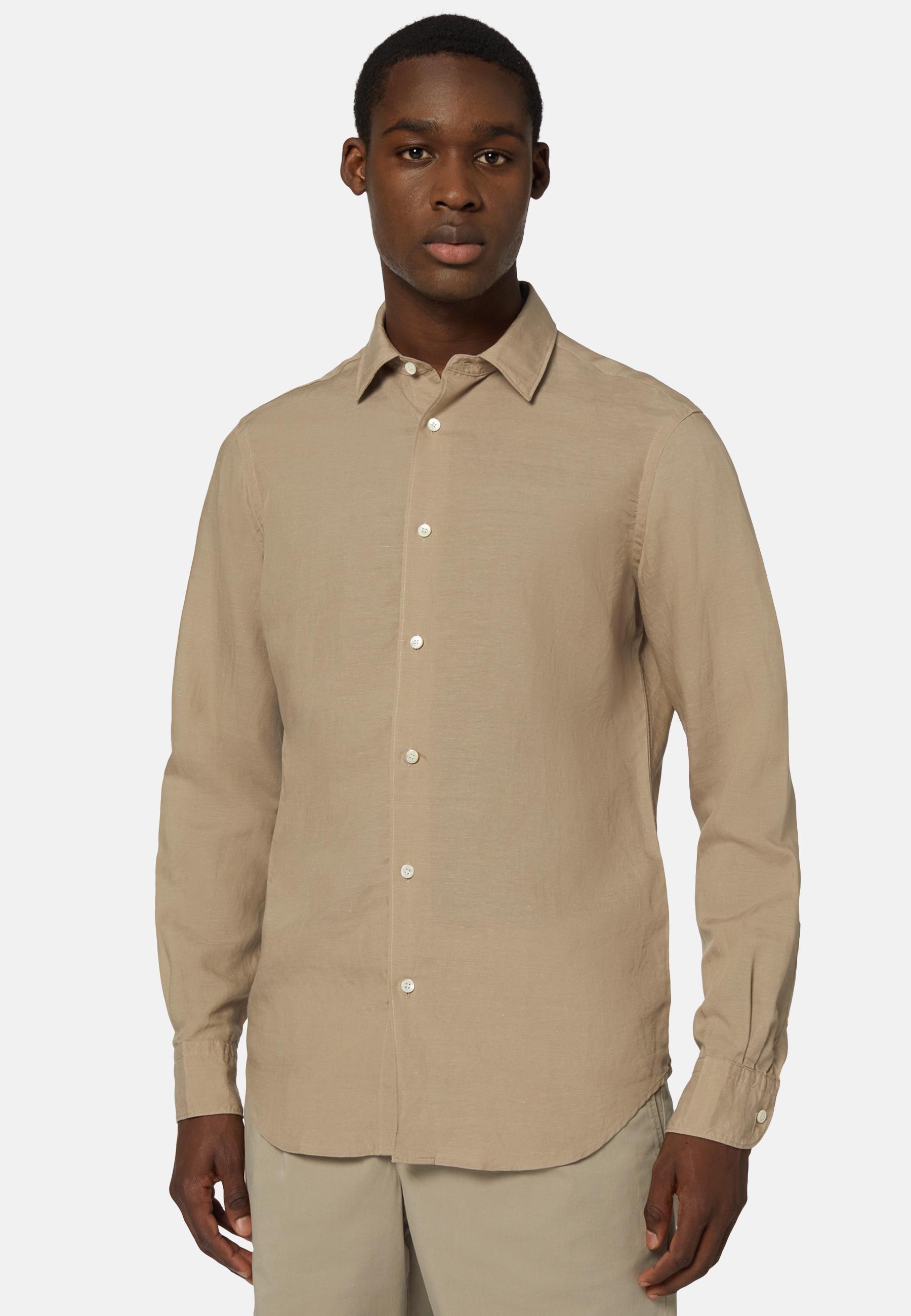 Boggi Milano - Beige Regular Fit Tencel Linen Shirt