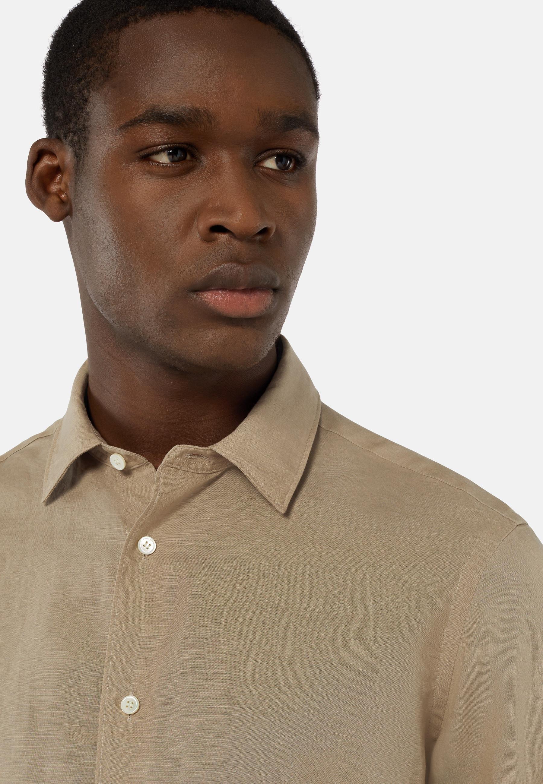 Boggi Milano - Beige Regular Fit Tencel Linen Shirt