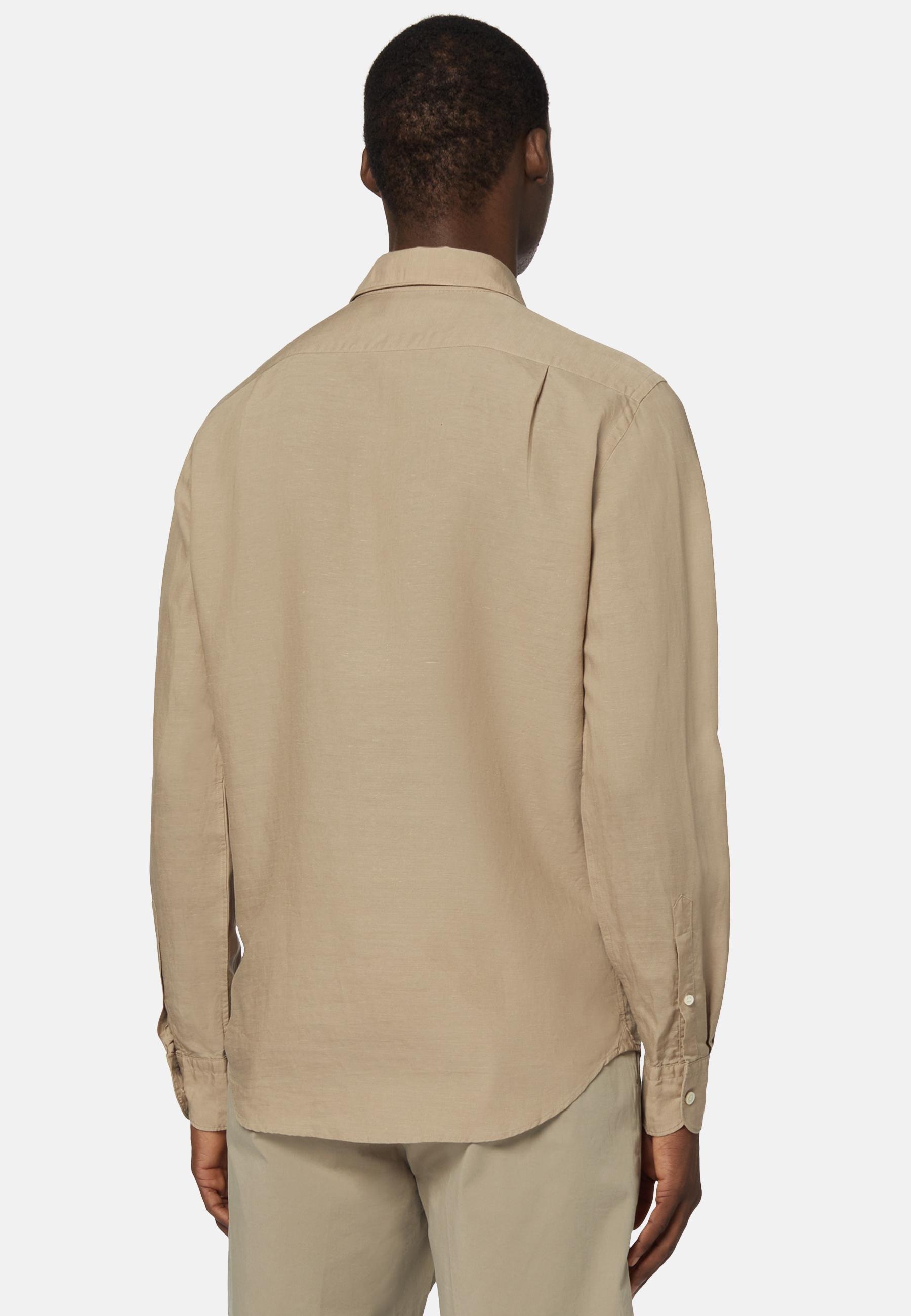 Boggi Milano - Beige Regular Fit Tencel Linen Shirt